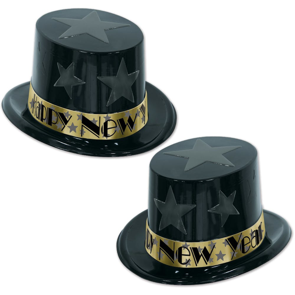 New Year Top Hats - Black & Gold 2