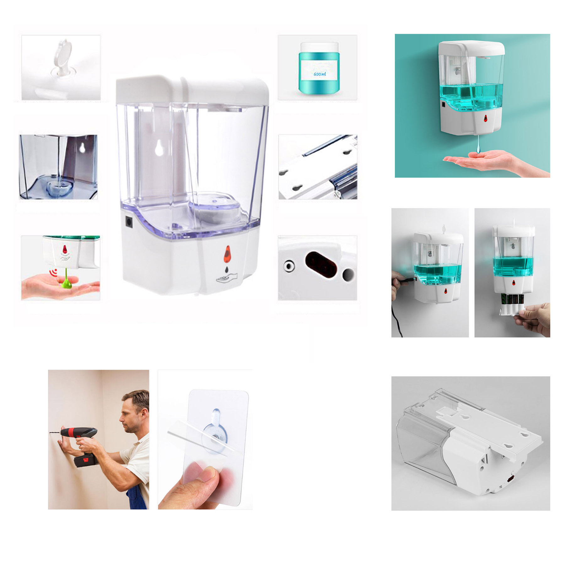 Contactless Inductive Automatic Soap Dispenser 700ml 1