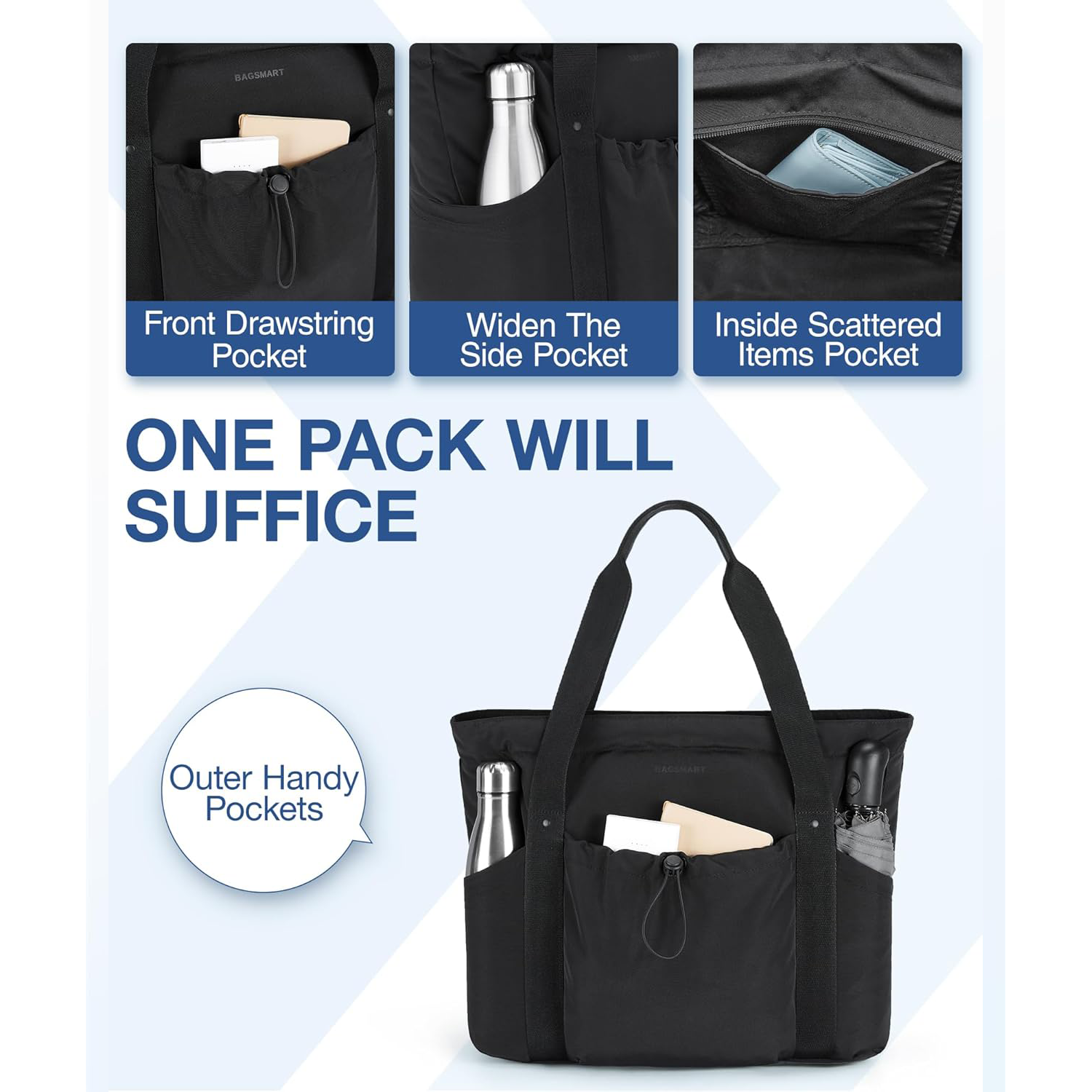 Tote Shoulder Bag w/ Zipper 3