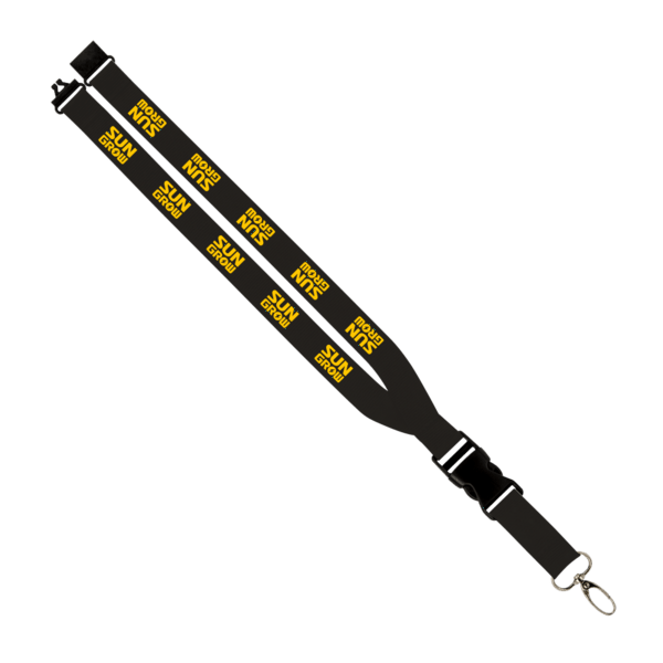 Maverick 1" Polyester Lanyard w/ Slide Buckle Release, Silver Metal Oval & Convenience Release 1