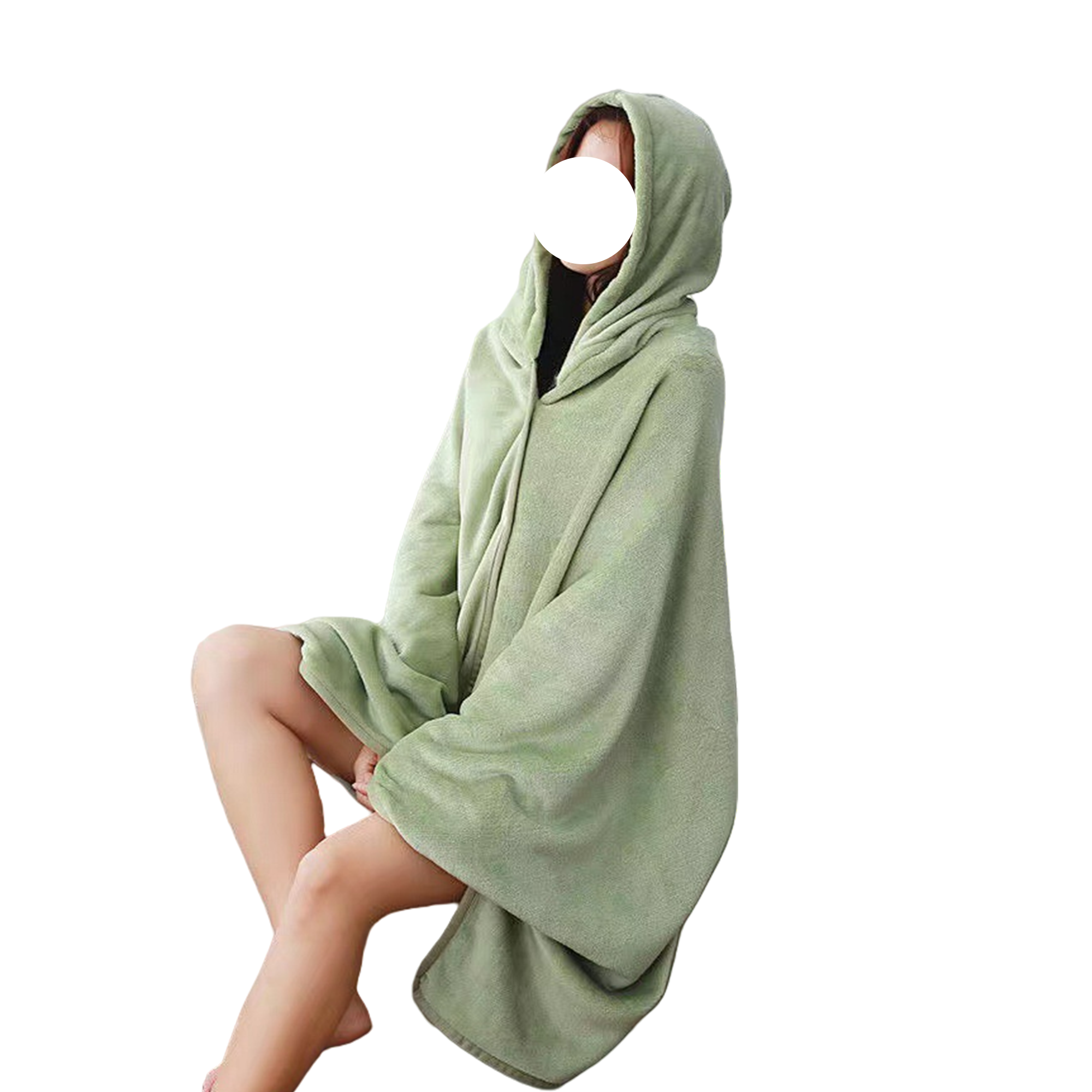 Wearable Hooded Blanket Poncho For Adult MOQ20 4