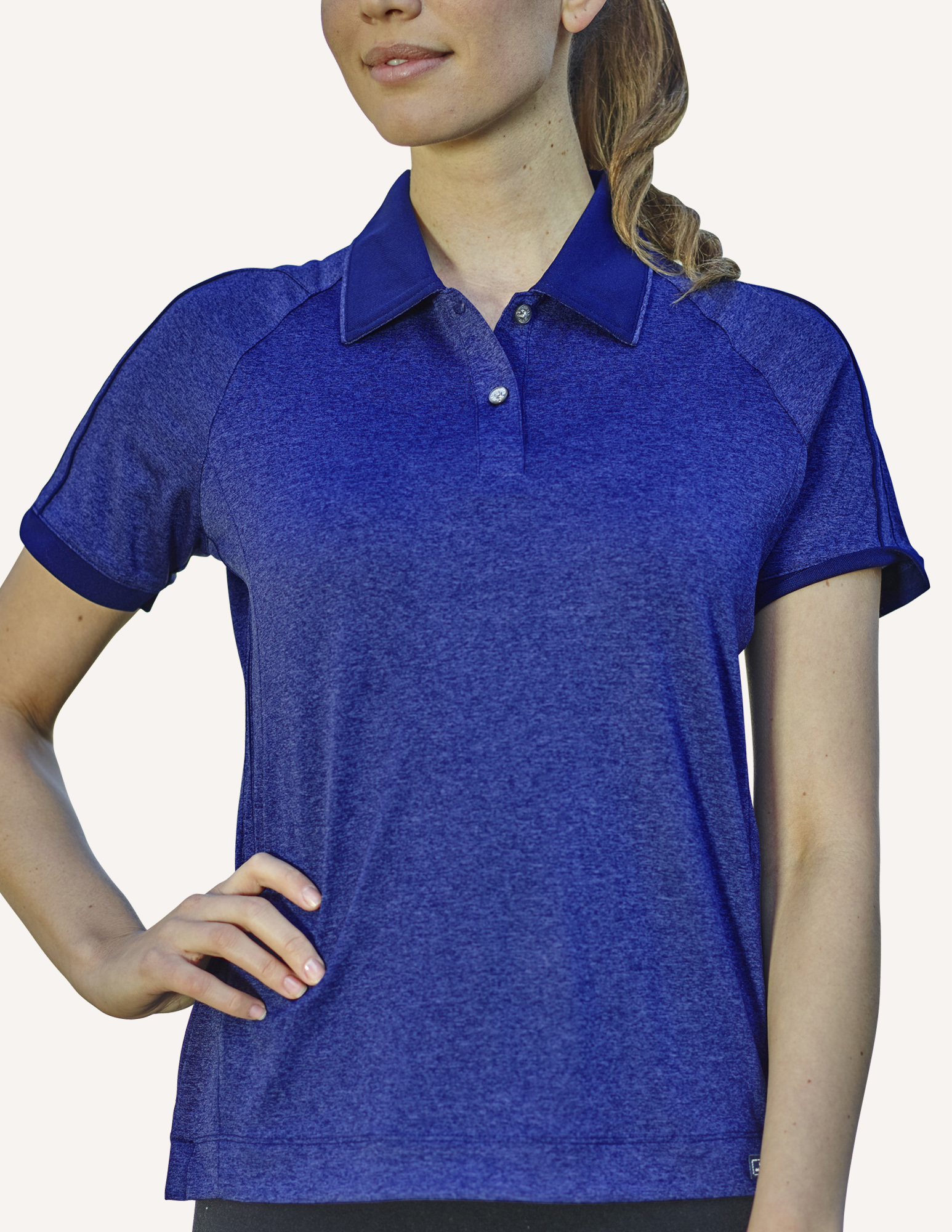 Ladies Heathaway Micro Double Dye Knit Polo Shirt 5