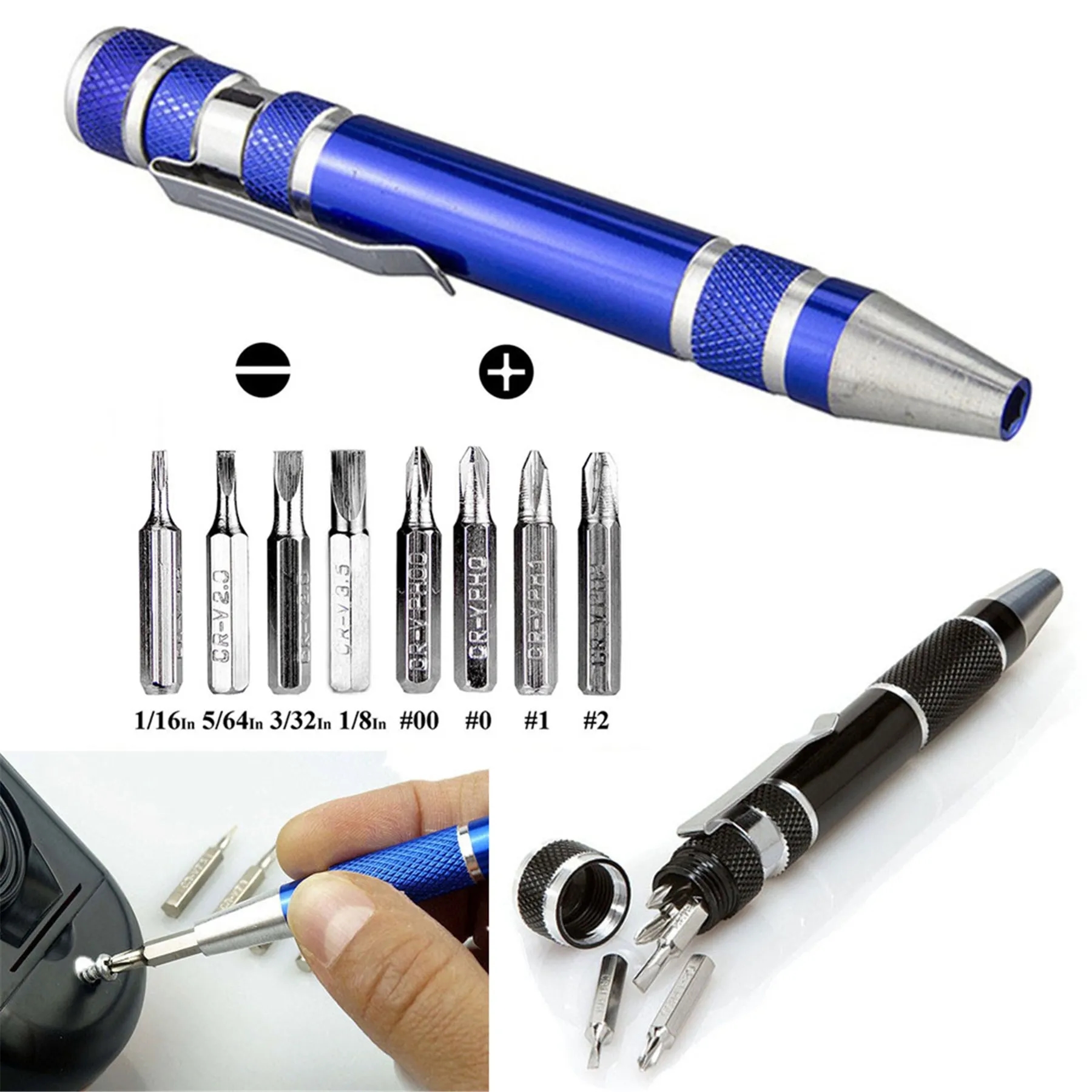 8 in 1 Aluminum Pen-Style Tool Kit 3