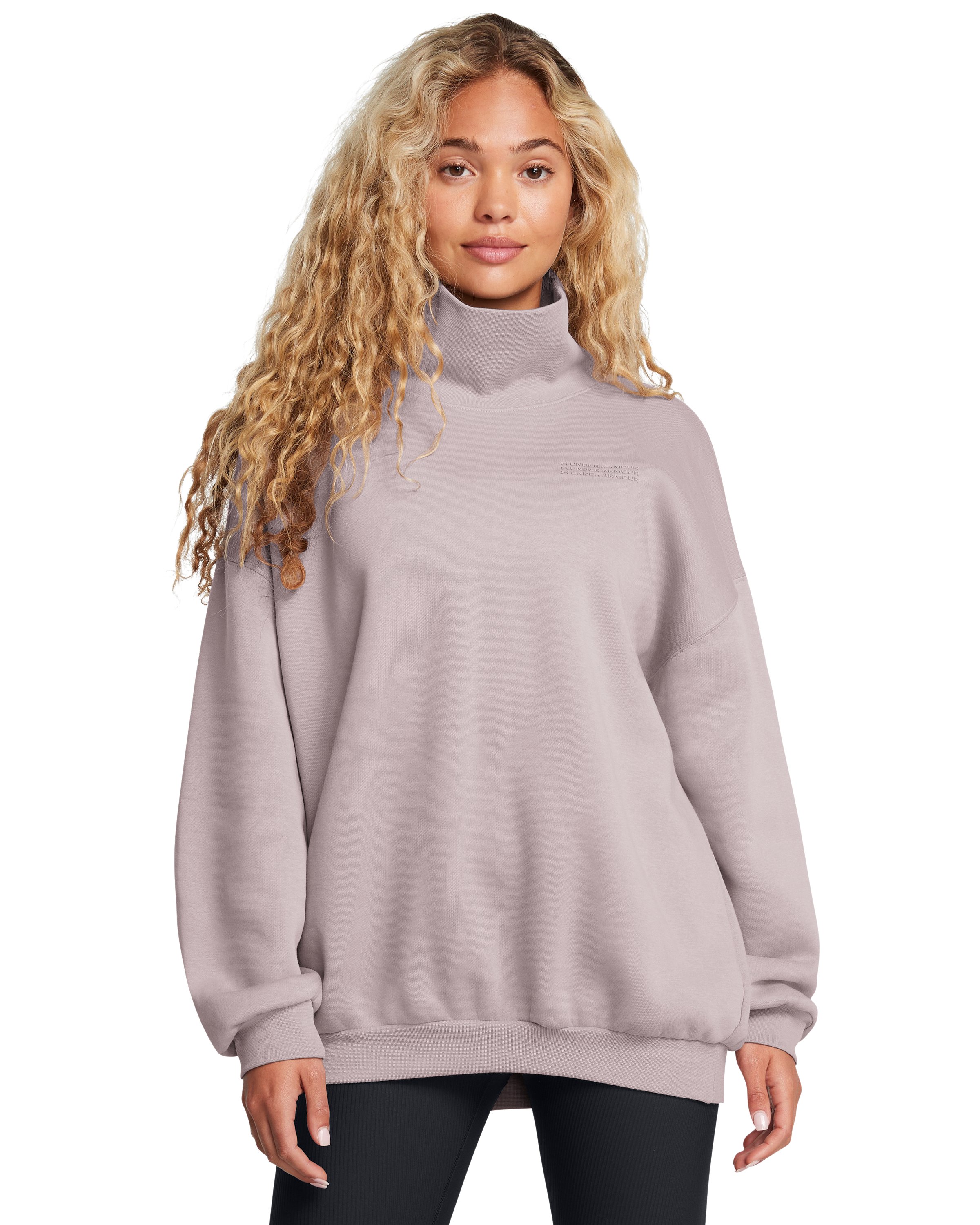 UA Icon Fleece Women's Oversized Mock Crew 3