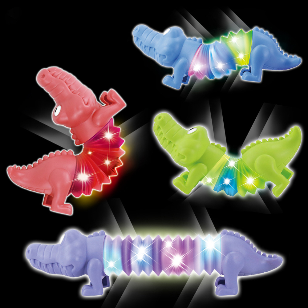 Dinosaur Pop Tube Glowing Fidget Stress Relief Toy 4