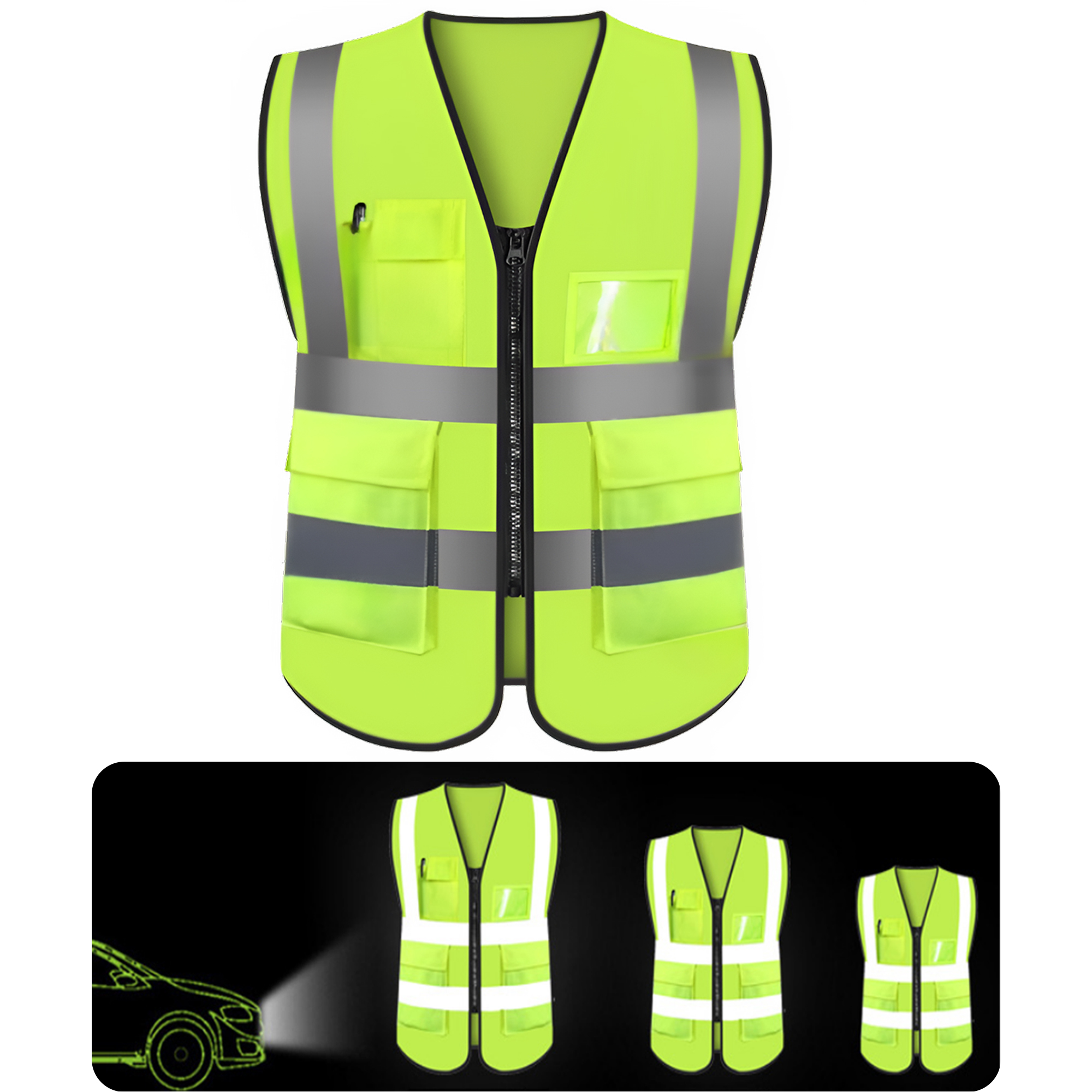 MOQ 50 PCS Versatile Reflective Safety Vest 3