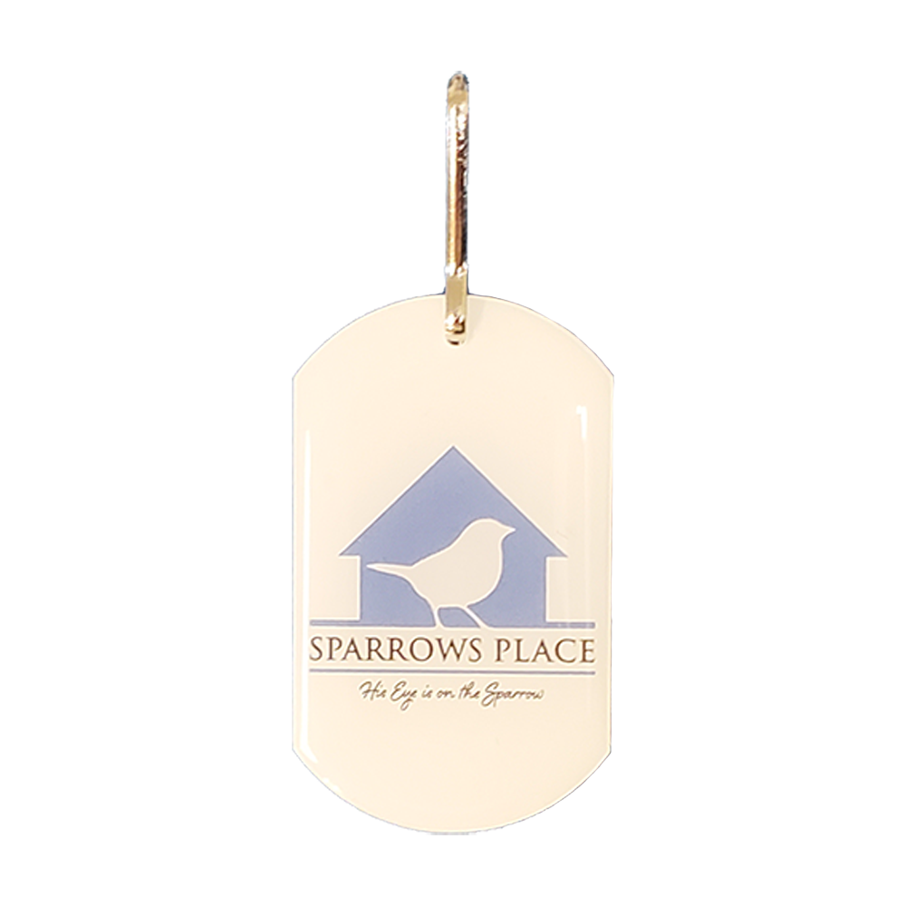 Dog Tag pendant on Zipper Pull (Double Sided)