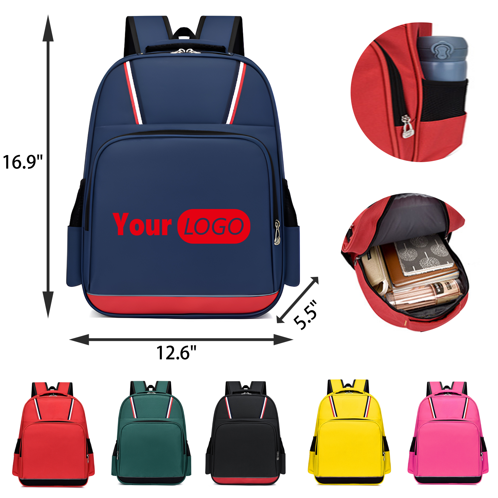 MOQ 50 PCS Oxford Sturdy Children Backpacks 8