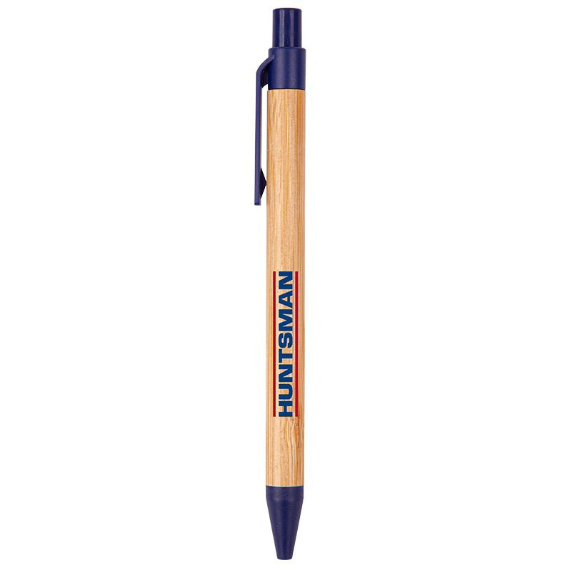 The Albury Bamboo Wheat Straw Click-Action Ballpoint Pen - Blue 1