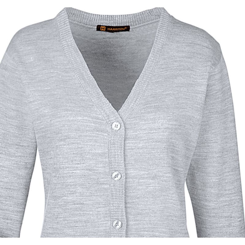 Harriton Ladies' Pilbloc™ V-Neck Button Cardigan Sweater 24
