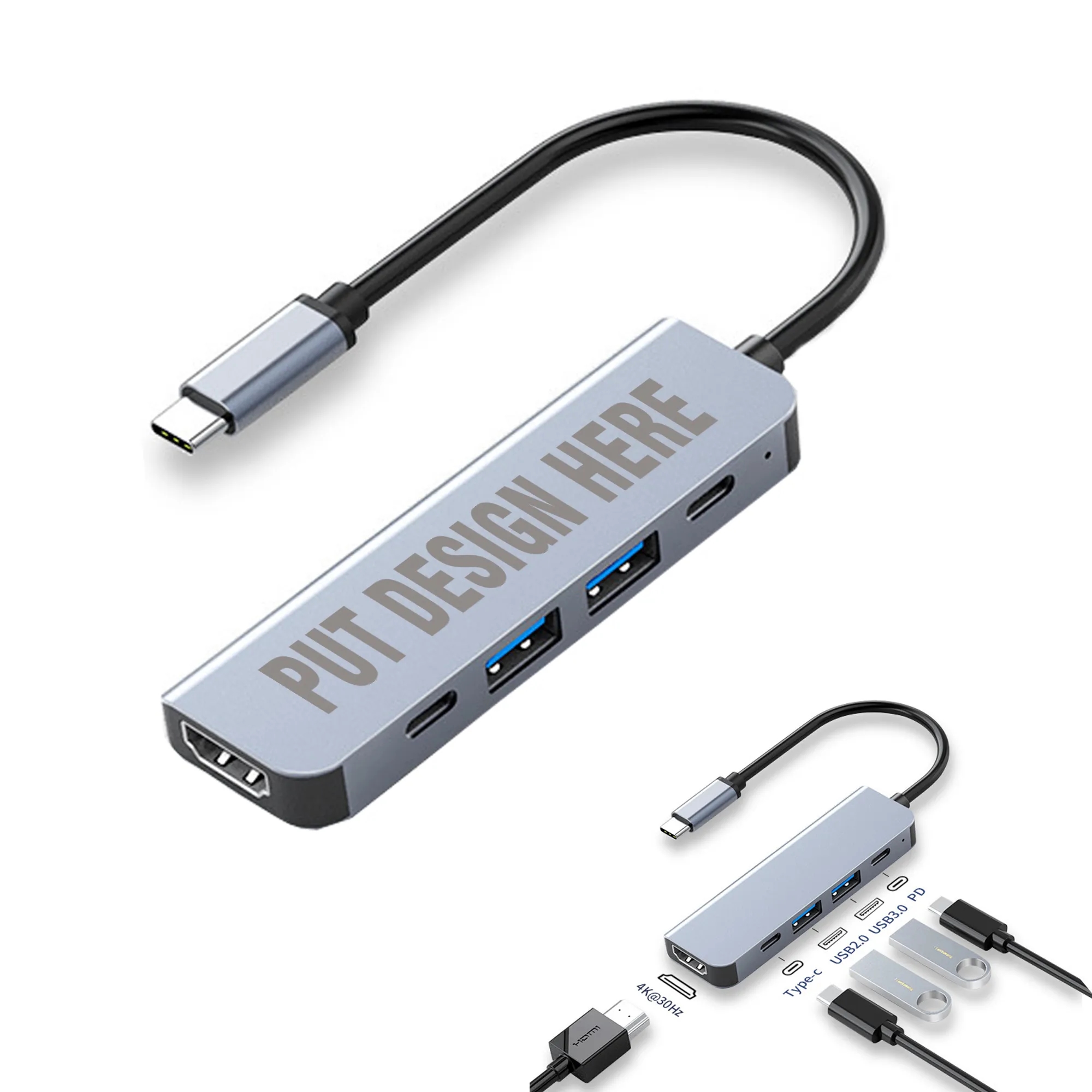 TYPC (USB-C) Docking Station 5-In-1 MOQ 50 PCS 3