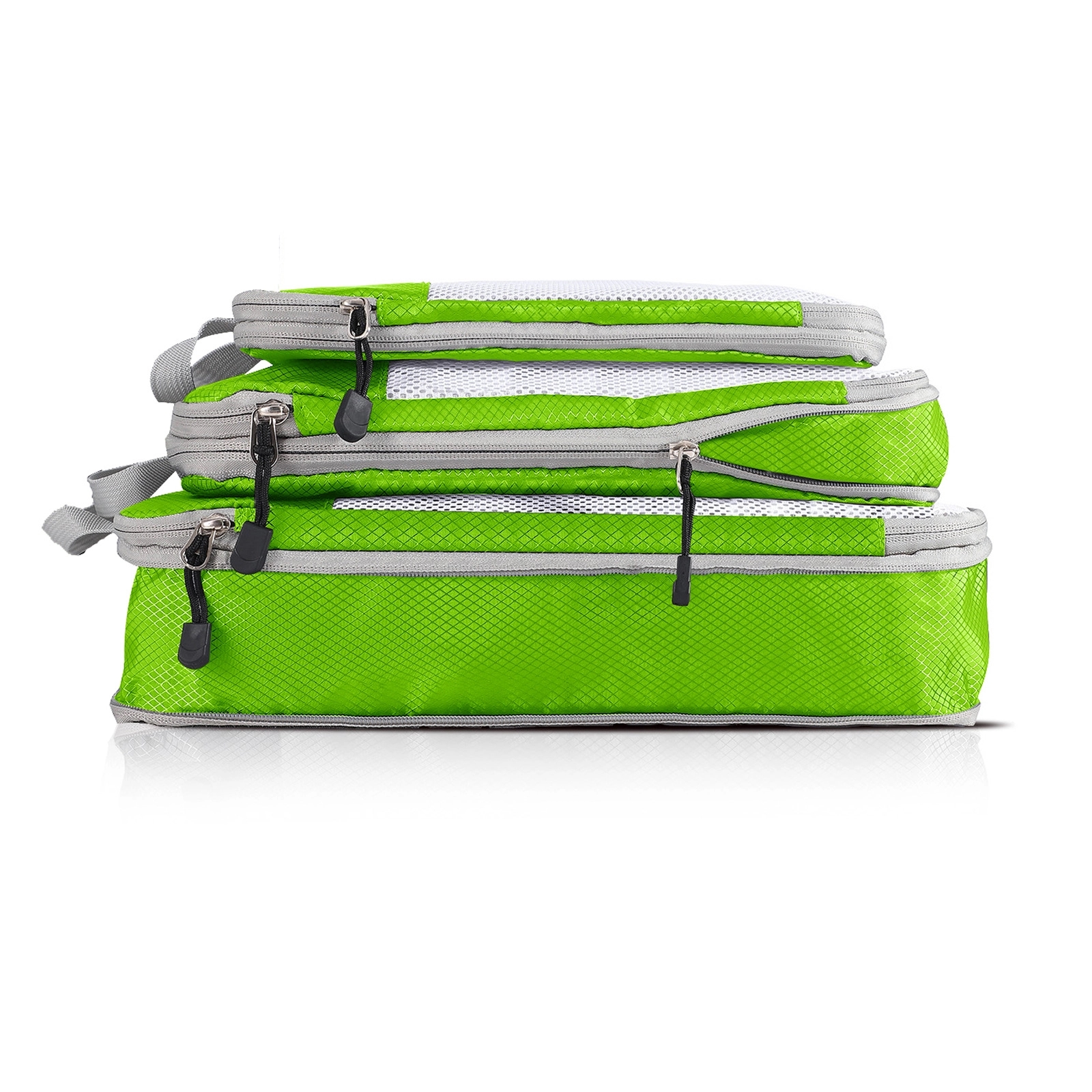 Set Of 3 Packing Cubes Foldable Storage Mesh Bag Organizer 14