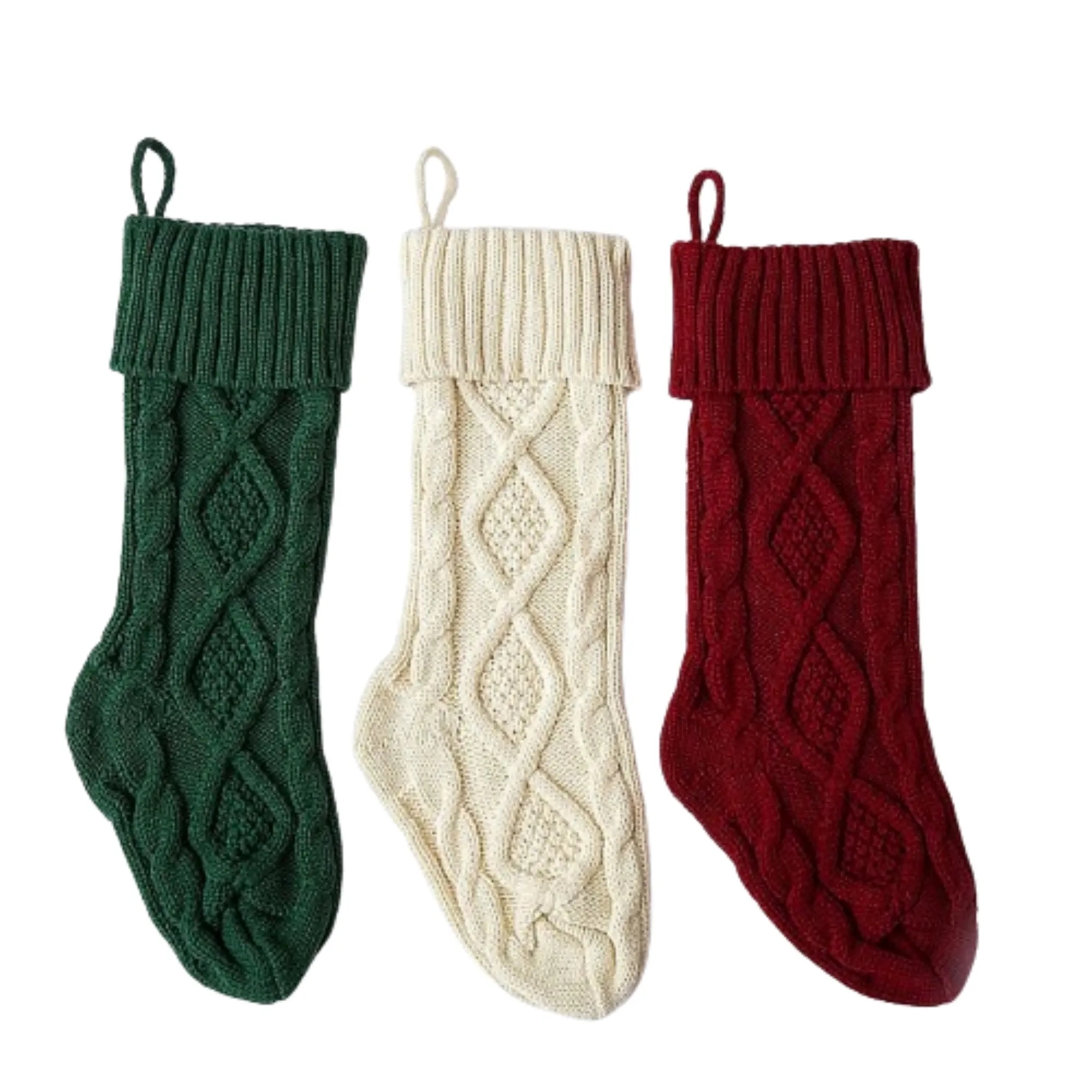Knitted Cotton Christmas Stocking 1