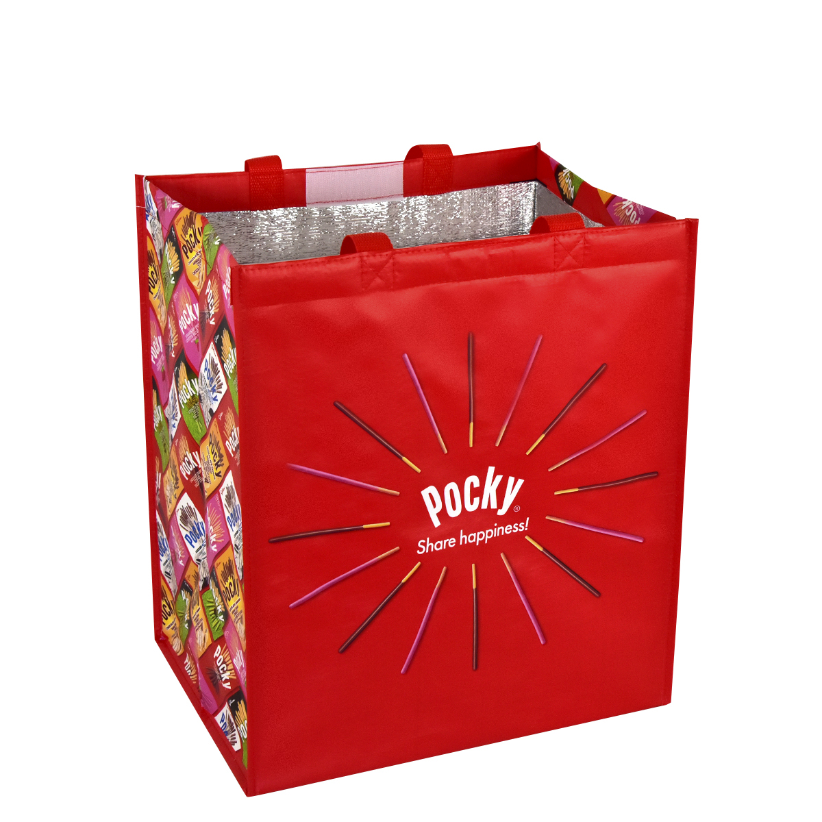 Laminated Woven Insulated Grocery Cooler Bag w/Velcro Closure13"x15"x10" 2