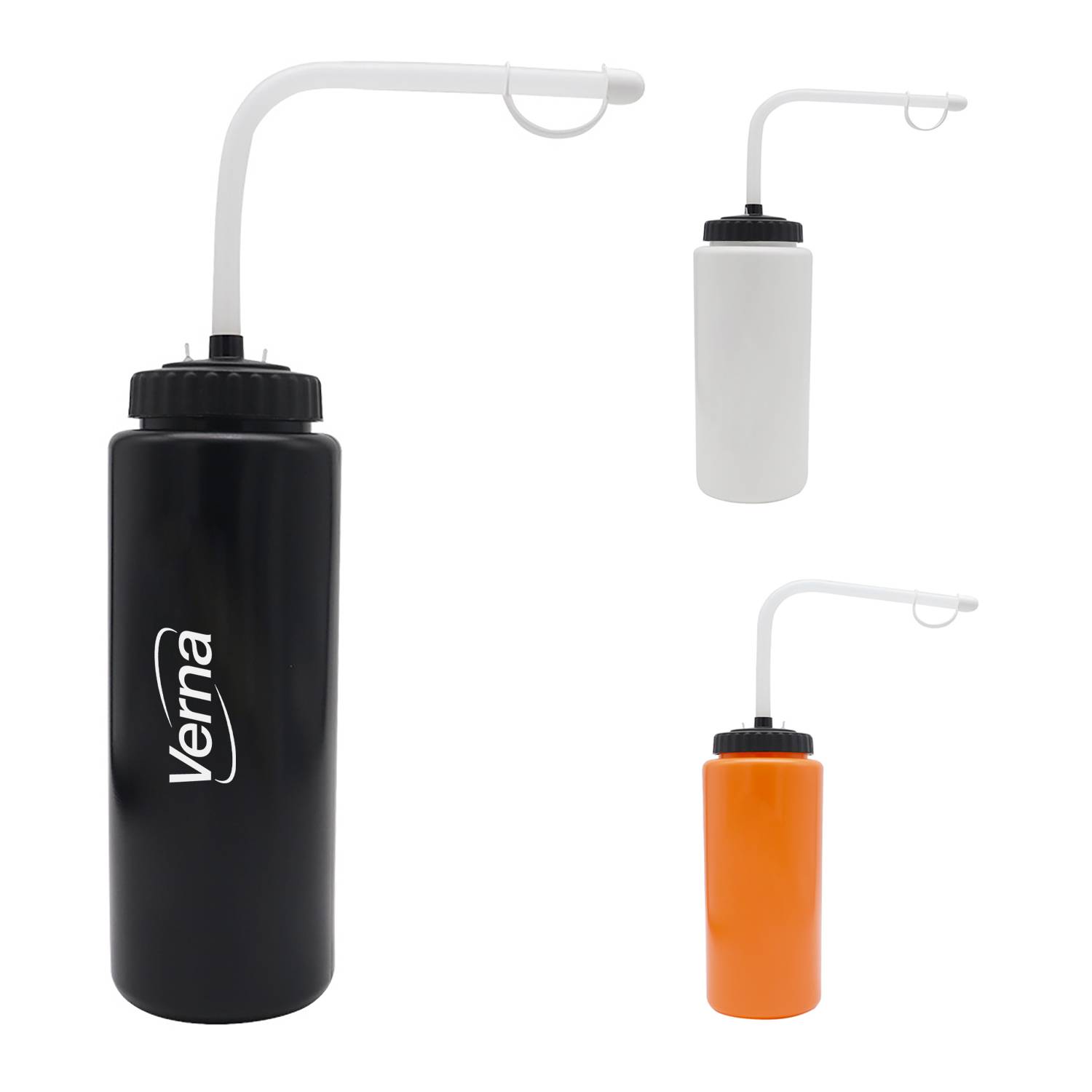 34oz PE Squeeze Sport Water Bottle w/Long Straw 1
