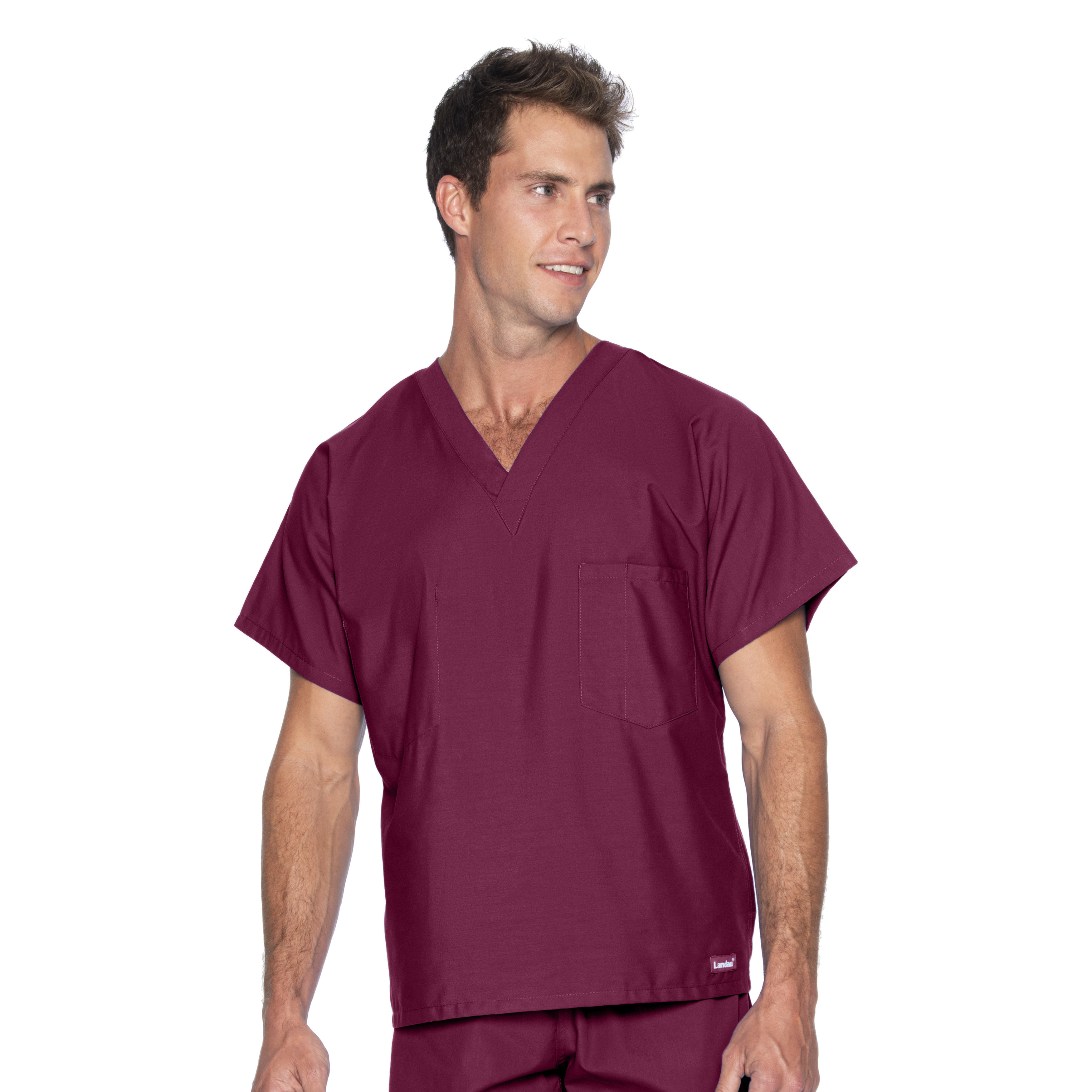 Landau - Essentials - Unisex One-Pocket Reversible V-Neck Top 9