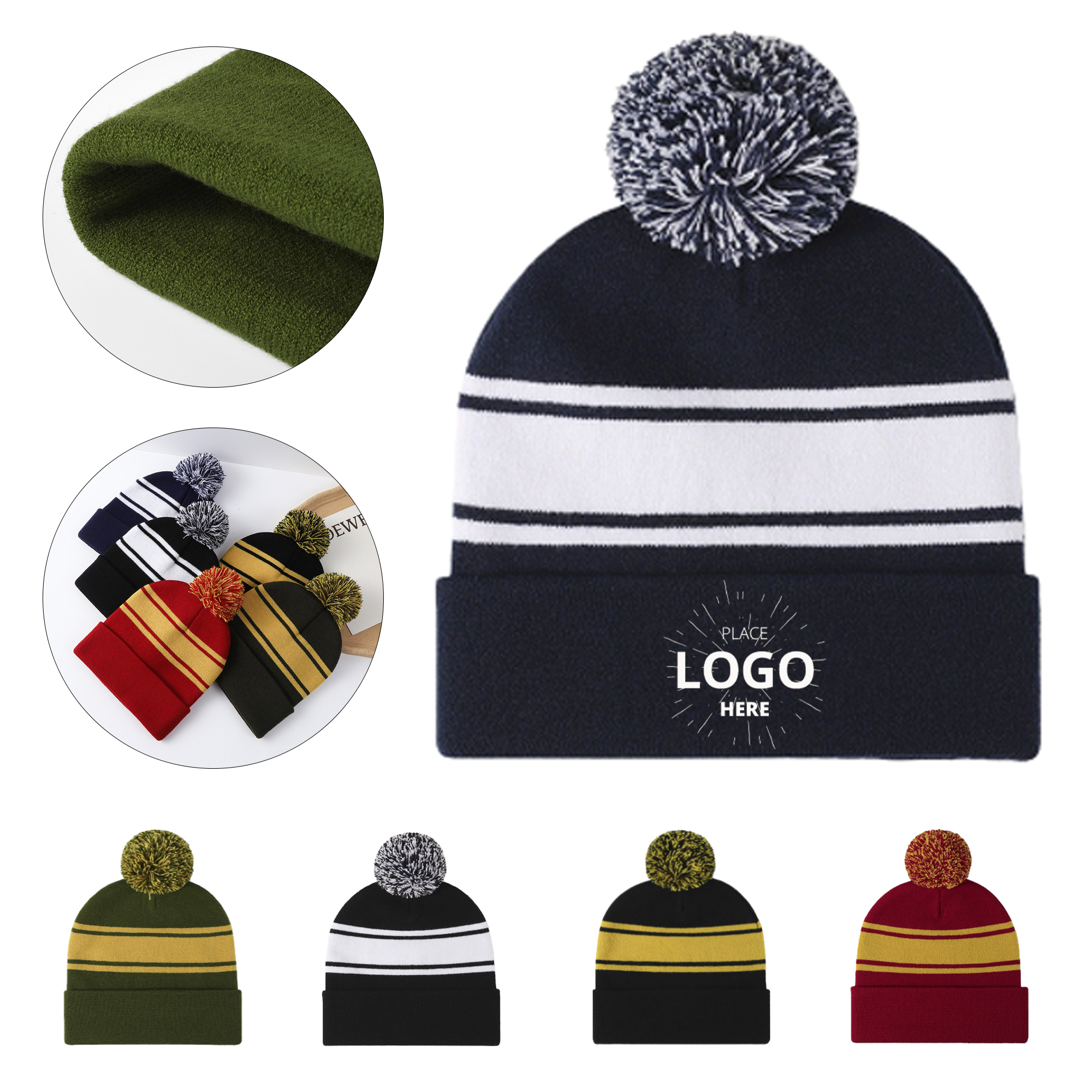 Acrylic Knit Cuffed Beanie Cap 1