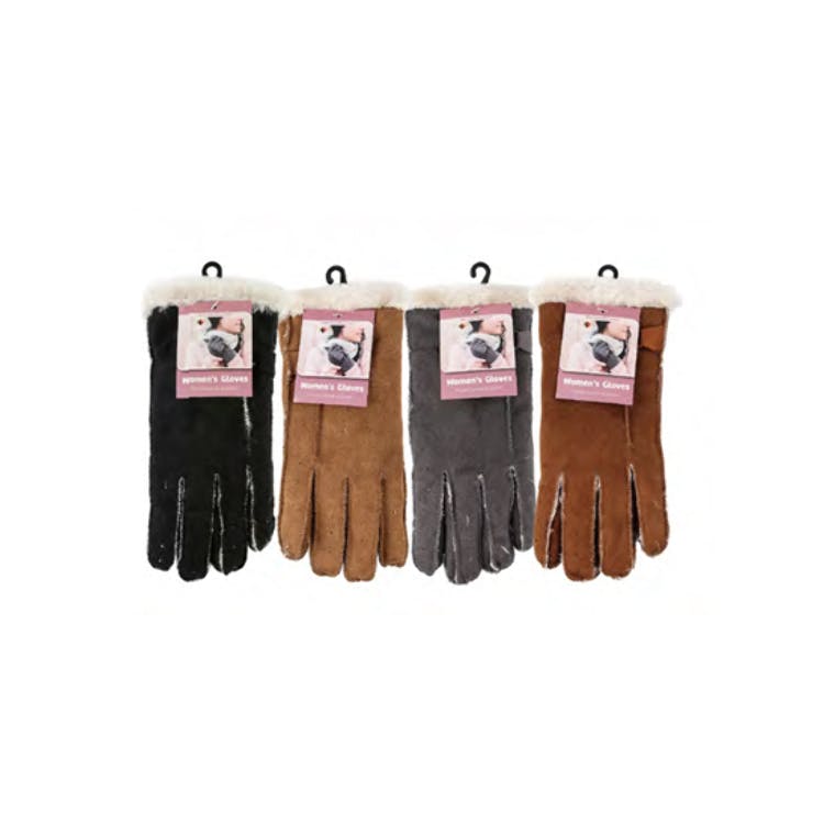Women's Suede Gloves Assorted One Size 1
