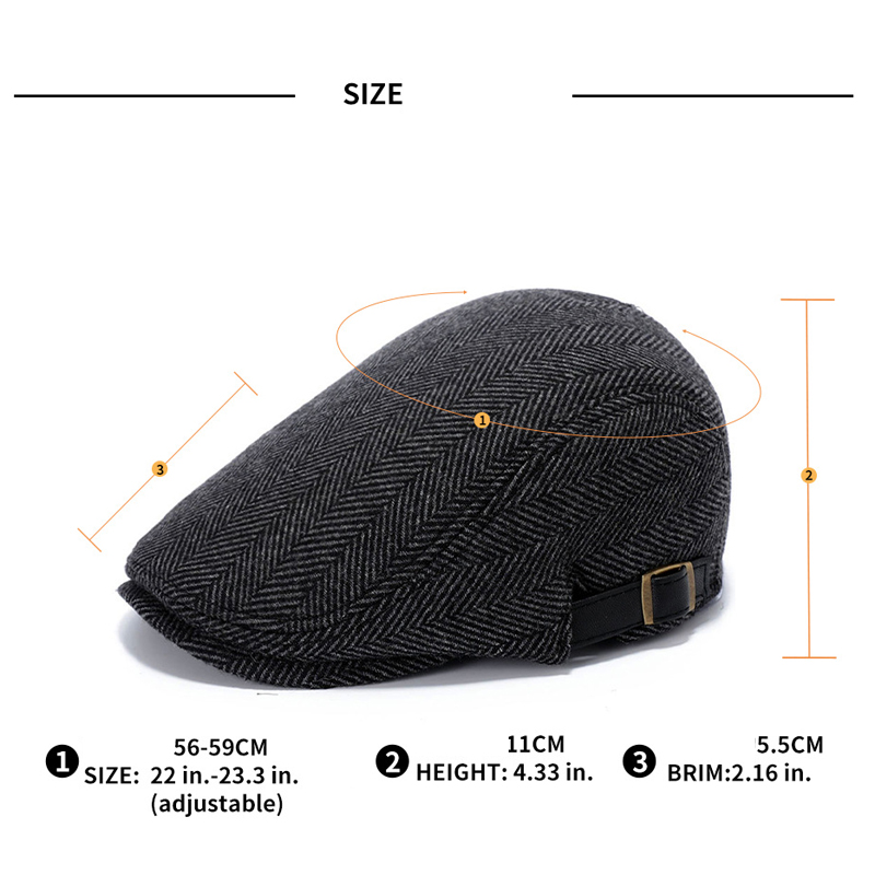 Men Woolen Beret Flat Ivy Cap Painter Newsboy Hat 7