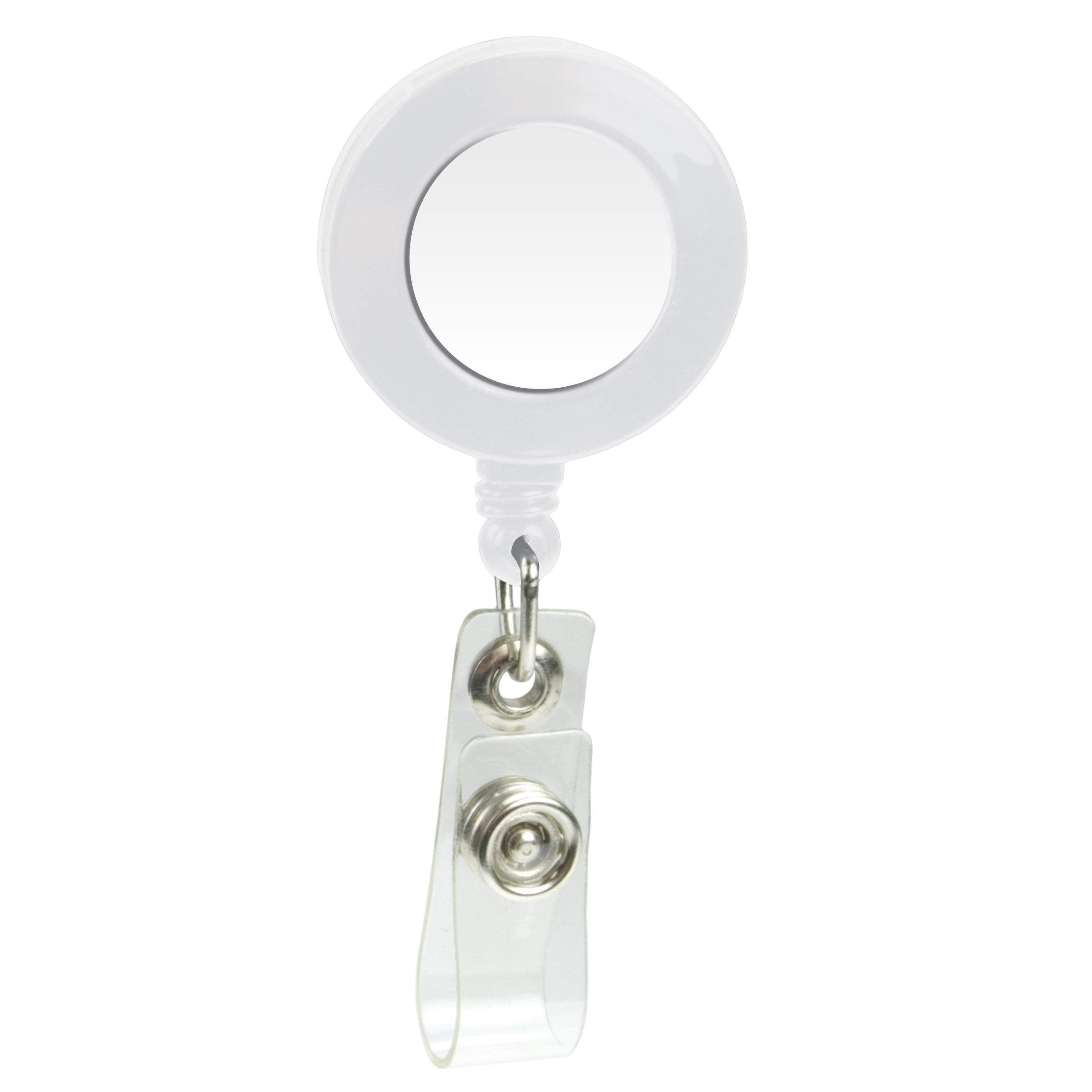 Domed Retractable Badge Holder (Round w/ Slip on Clip) 4
