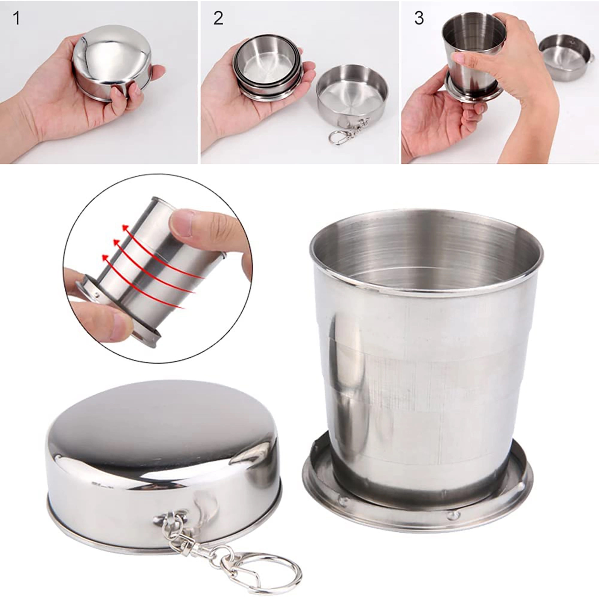 8.5oz Camping Folding Cup Outdoor Travel Mug 2