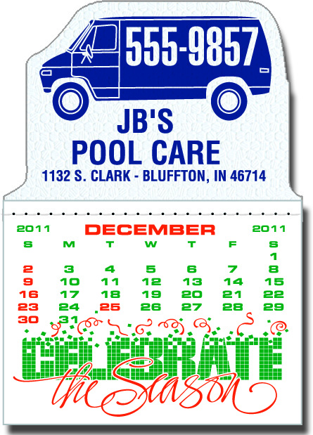 Designer Shaped Kwik-Stik 6 Mil Smooth Vinyl Calendar w/ Van top 2