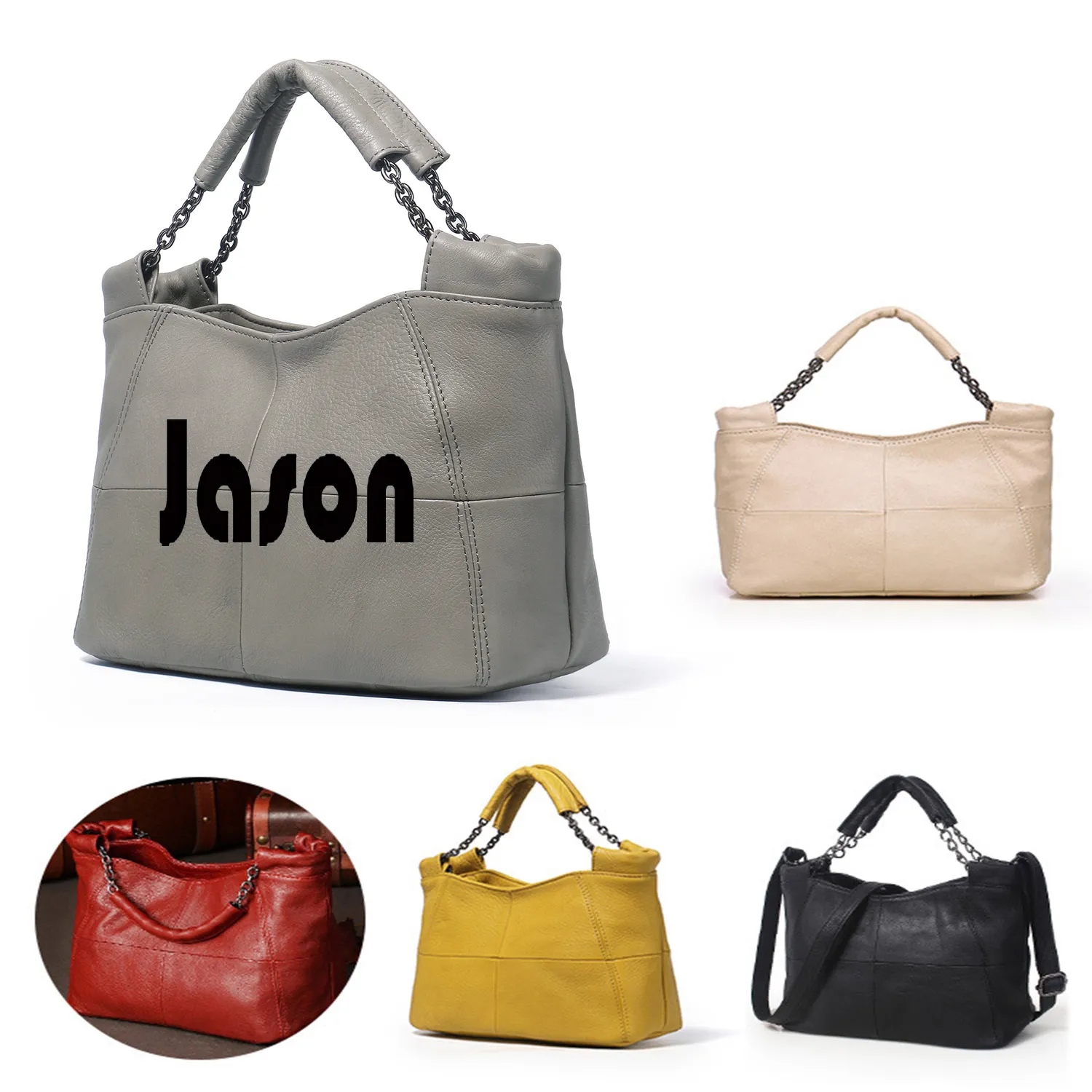 Genuine Leather Chain Handle Bag 11