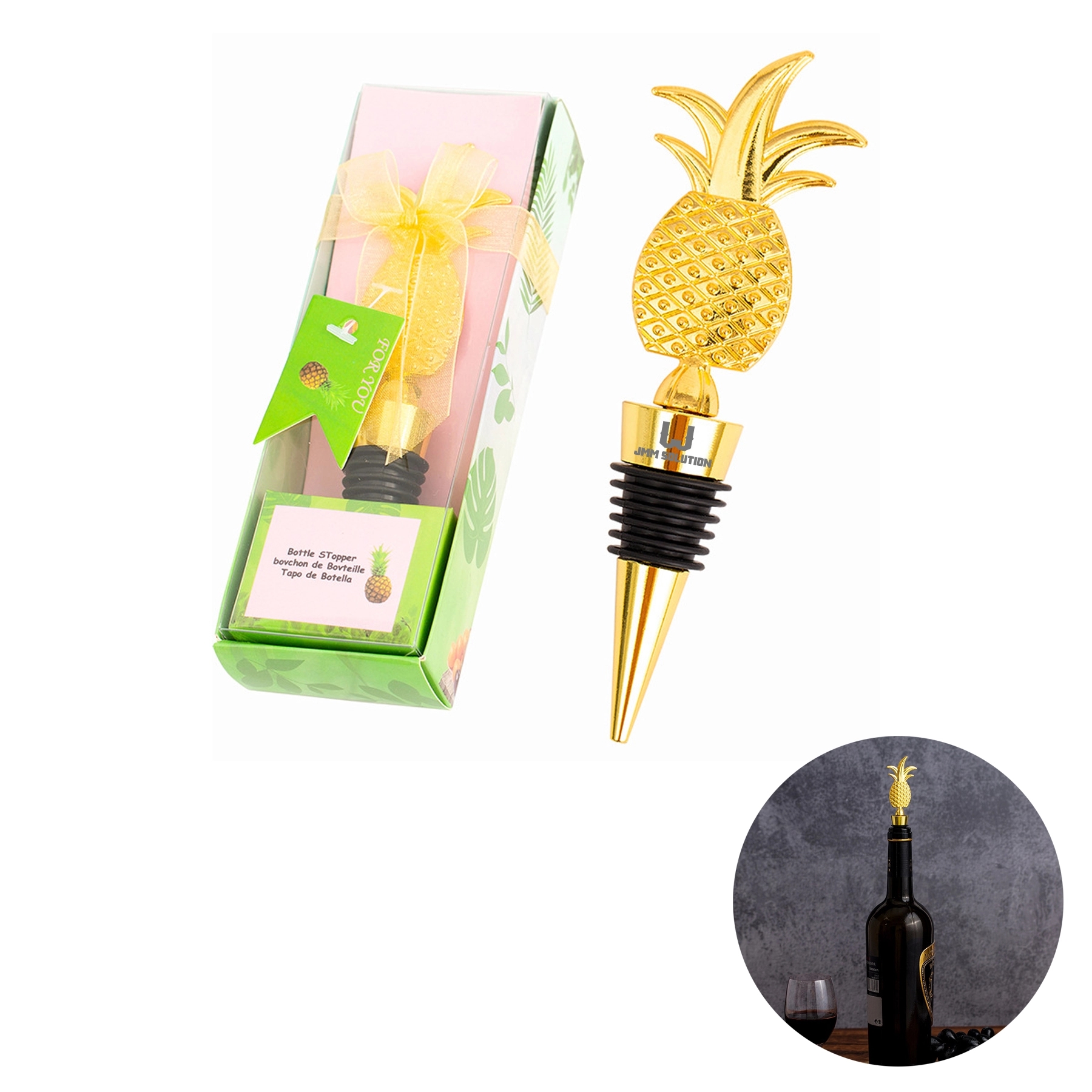 Decorative Pineapple Wine And Bottle Stoppers 1
