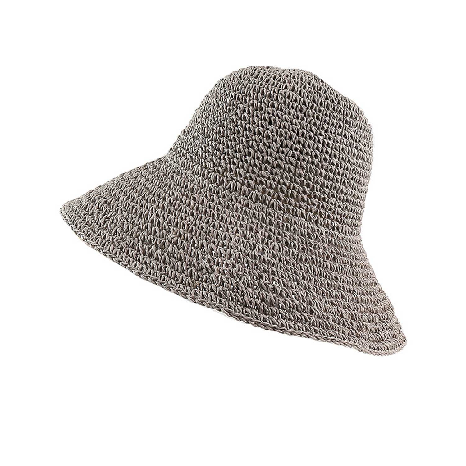 Wide Brim Crochet Foldable Fisherman Vacation Hat for Women 9