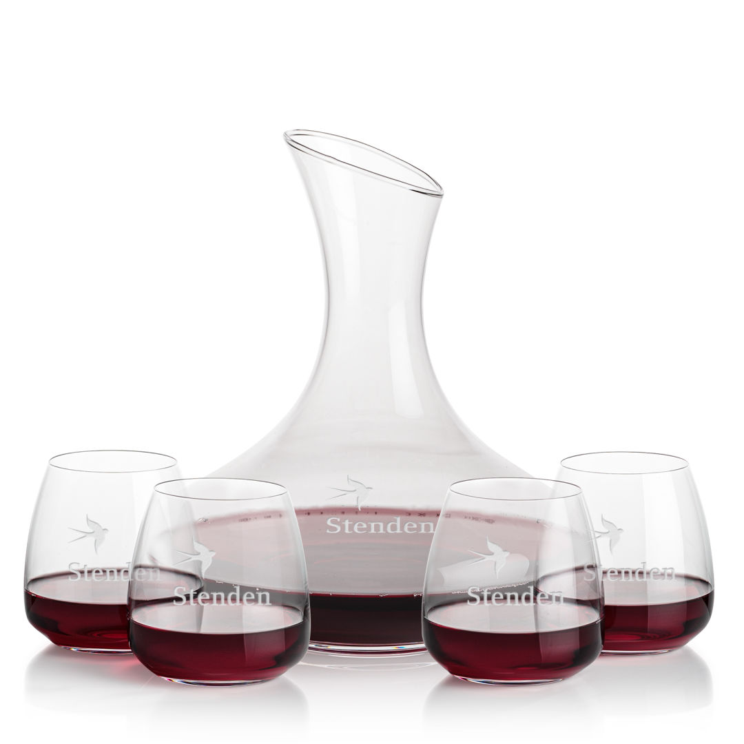 Innisfil Carafe & Hogarth Stemless Wine 5