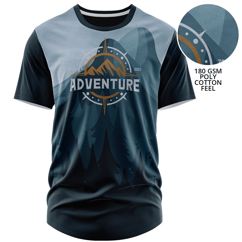 Unisex 180 GSM Jersey Knit Cotton Feel Sublimation Short Sleeve T-shirt