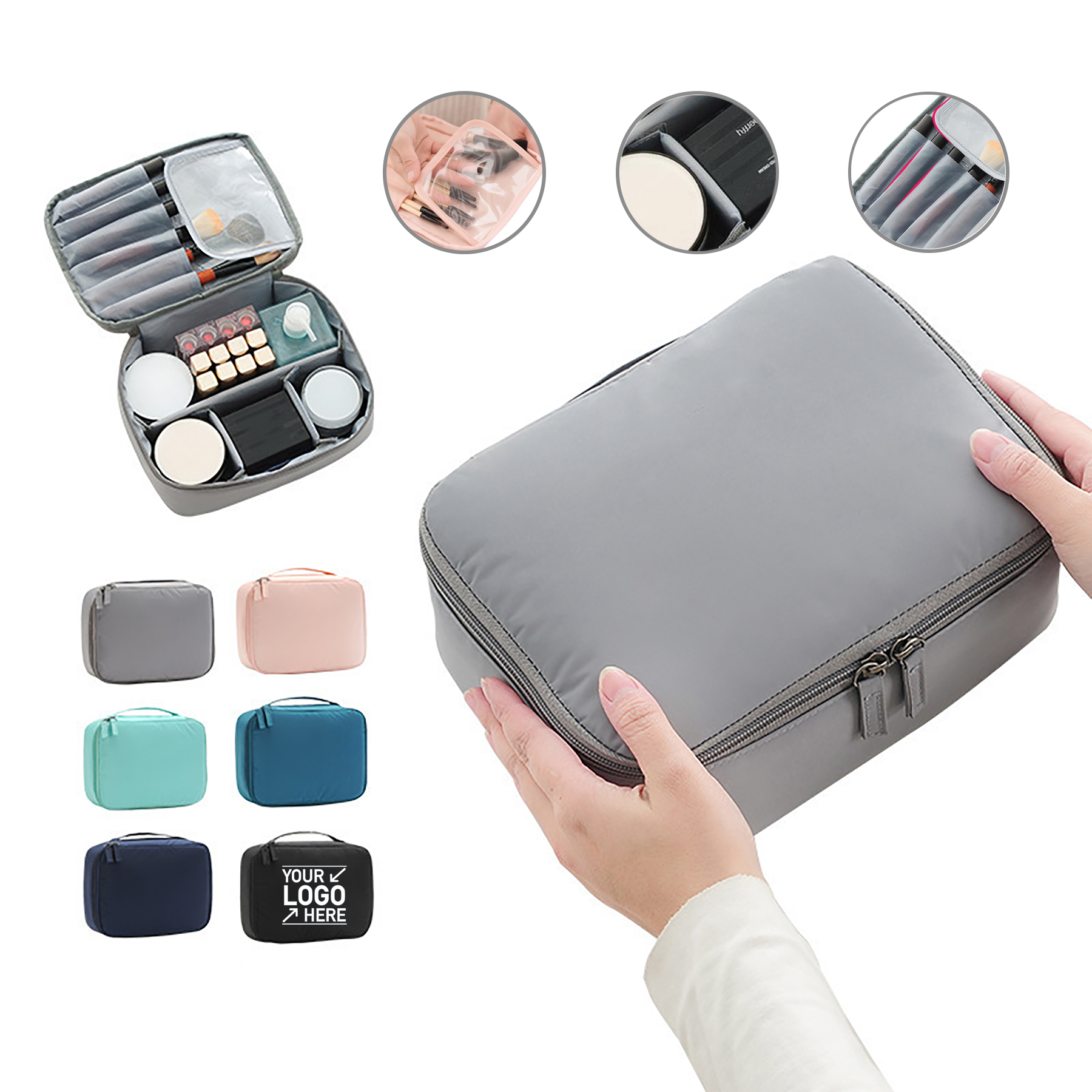 Portable Polyester Travel Makeup Bag 3