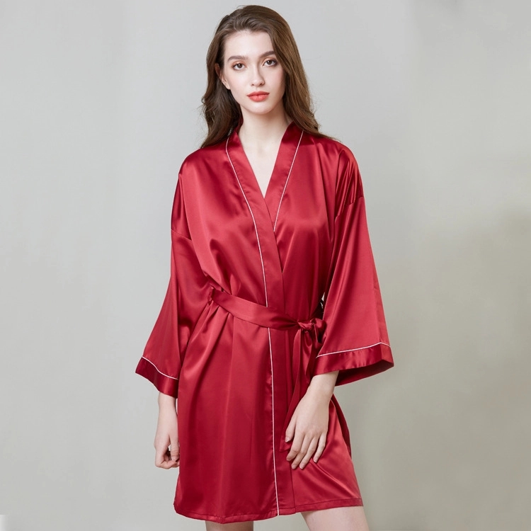 Women's Satin Robe,Silky Kimono Bathrobe 11