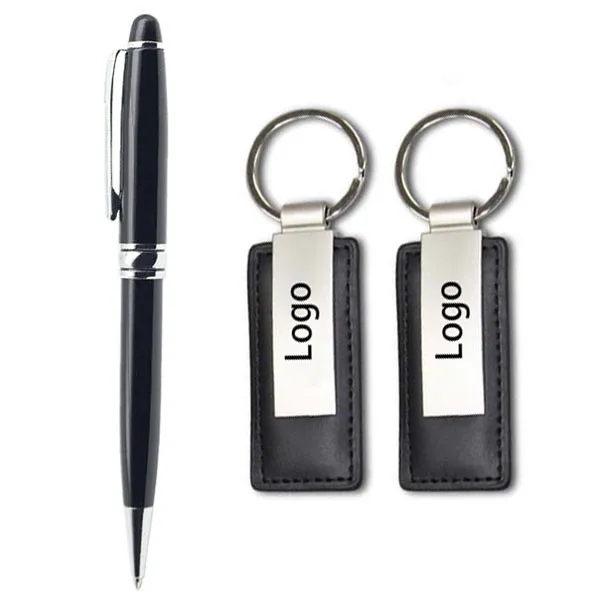 Executive Pen And Leatherette Keychain Gift Sets 3