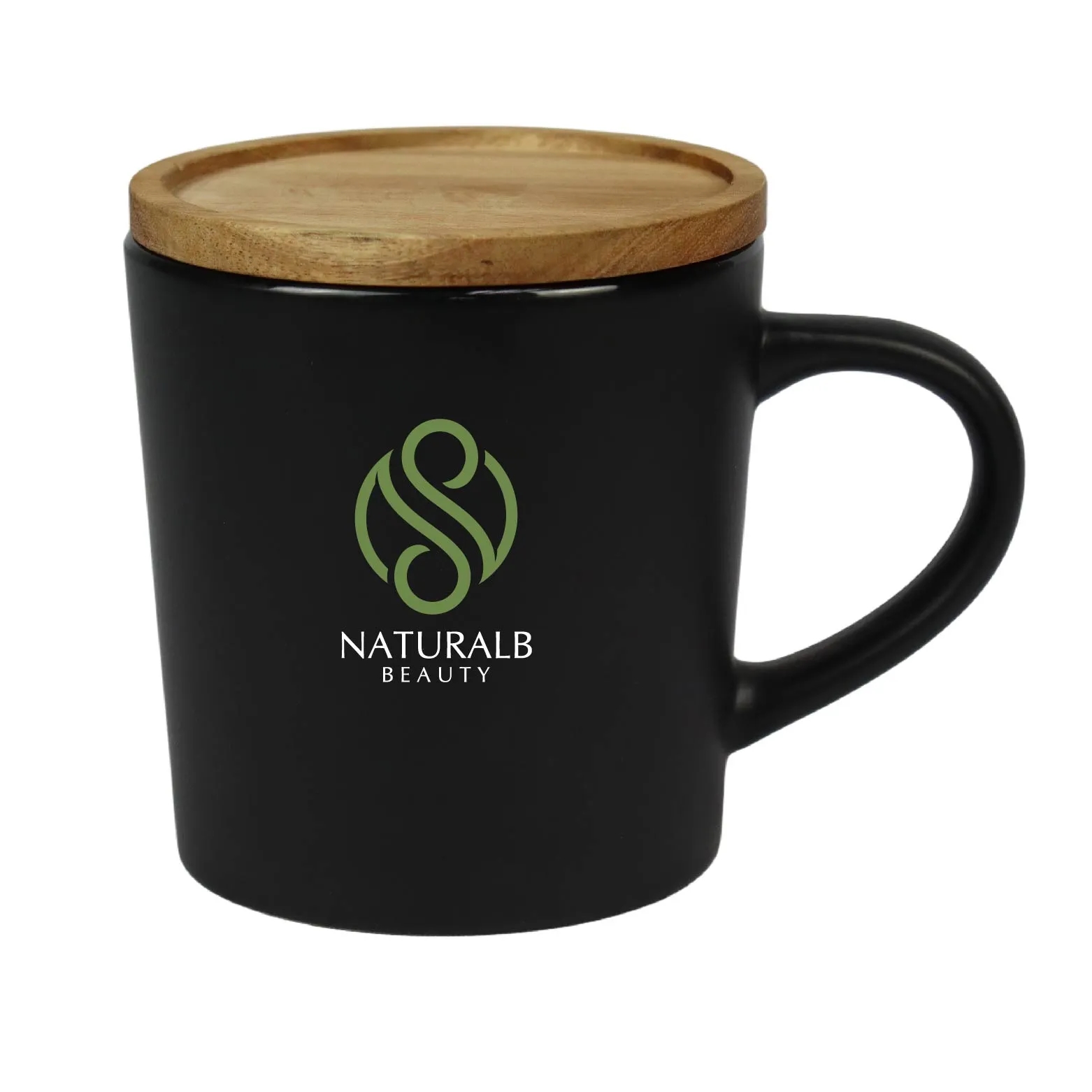 EcoChic Ceramic Mug with Wooden Lid 3