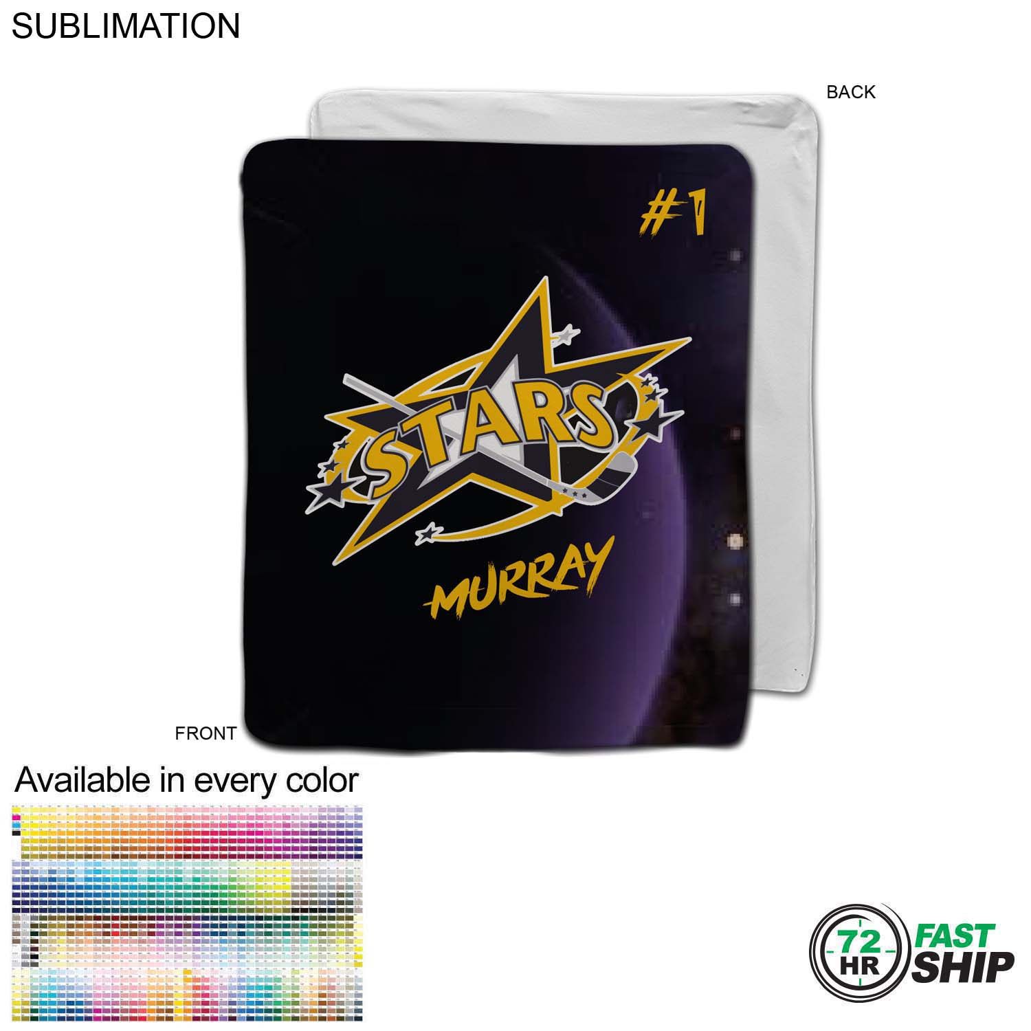 72 Hr Fast Ship - Team Blanket in Ultra Soft and Smooth Microfleece, 50x60, Couch size 6