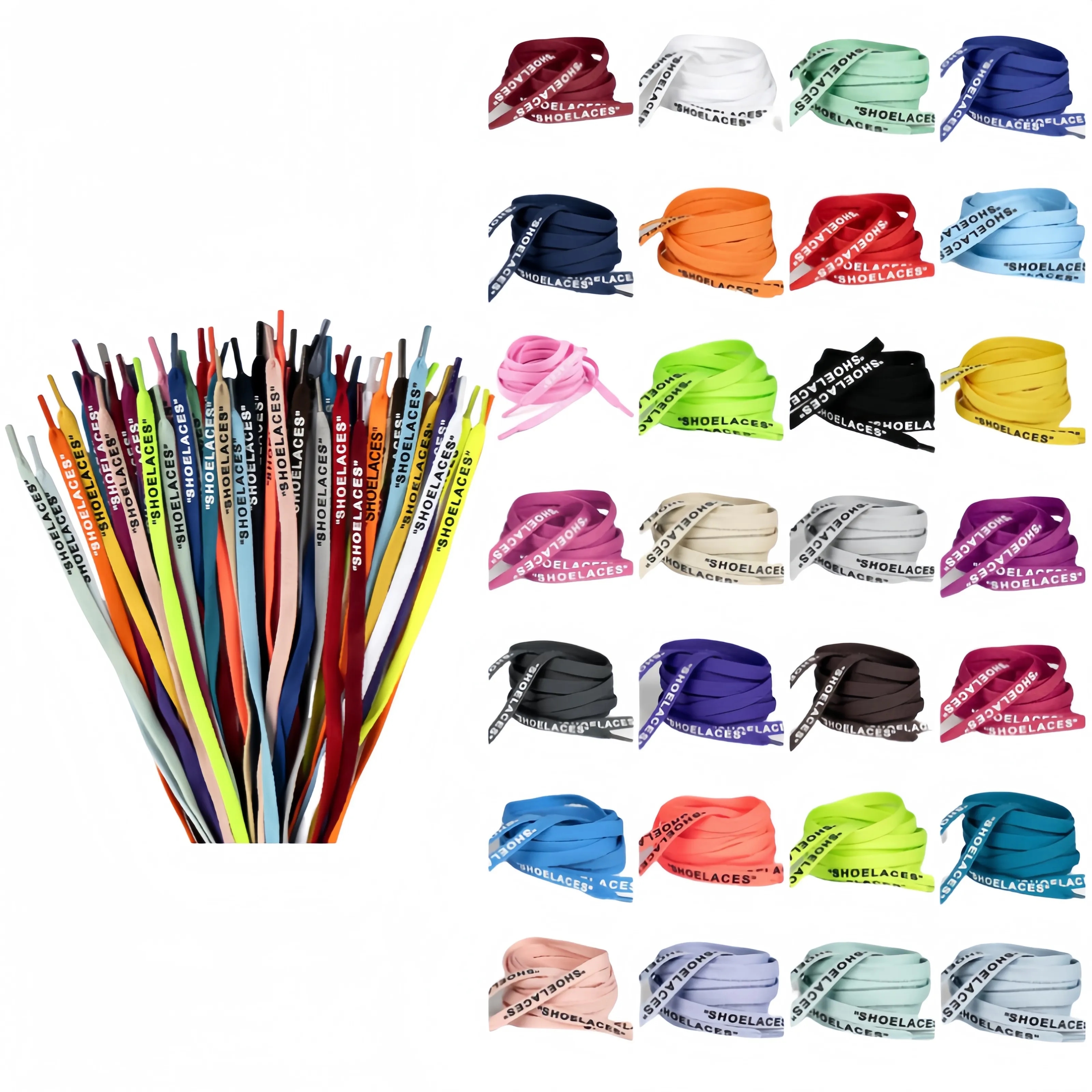 Text Printed Flat Shoelaces 2