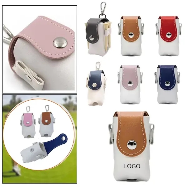 Portable Golf Ball Bag - PU Leather Carry Case 15