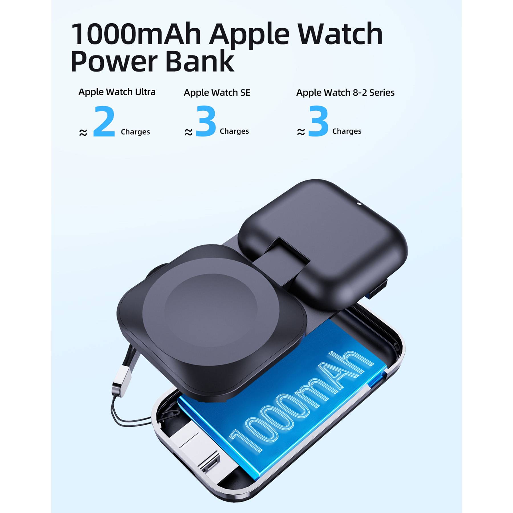 1000mA Magnetic Watch Power Bank 4