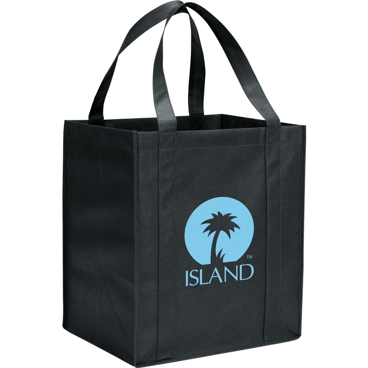 PJK06475 - Black 80 GSM Non-Woven Polypropylene Recyclable Shopping Tote Bag