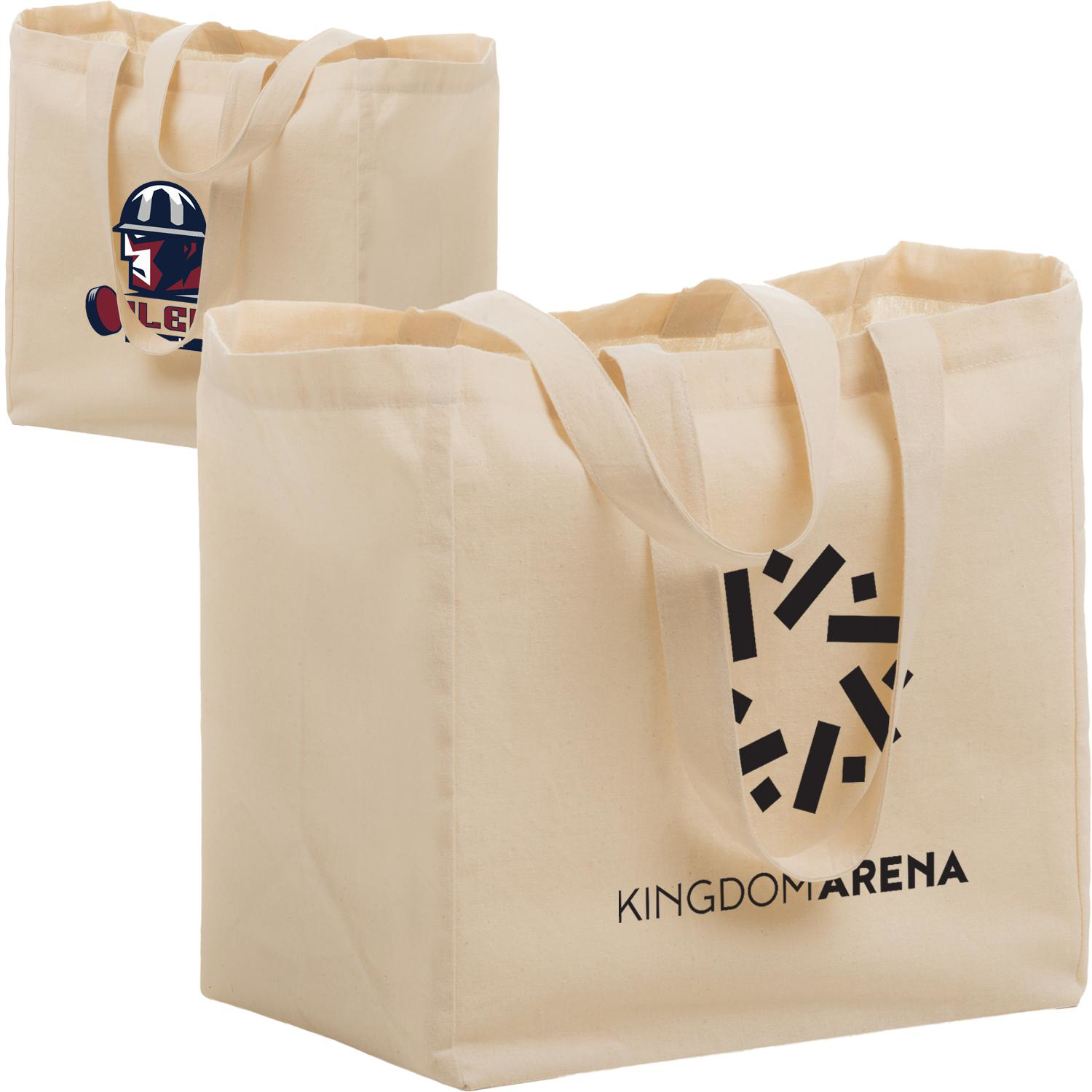 Premium 6 oz. Canvas Grocery Tote Bag w/ Gusset (12" x 13" x 8") 2