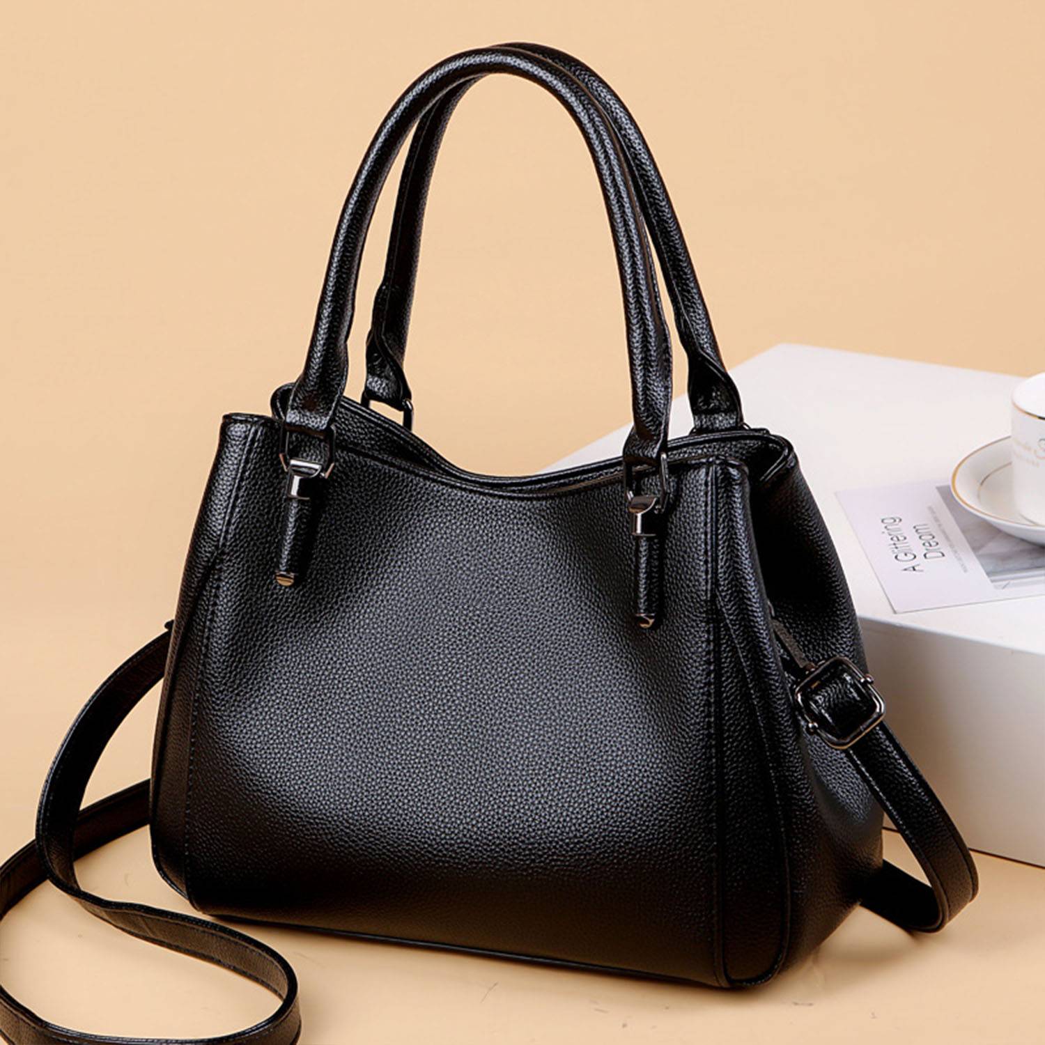 PU Leather Simple Casual Crossbody Shoulder Bag 2