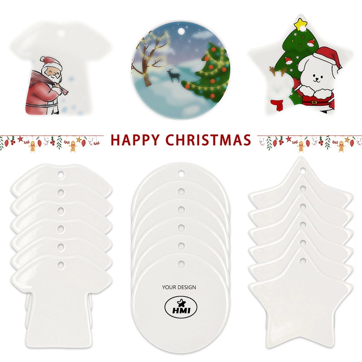 Full-Color Sublimation Ceramic Ornament 2