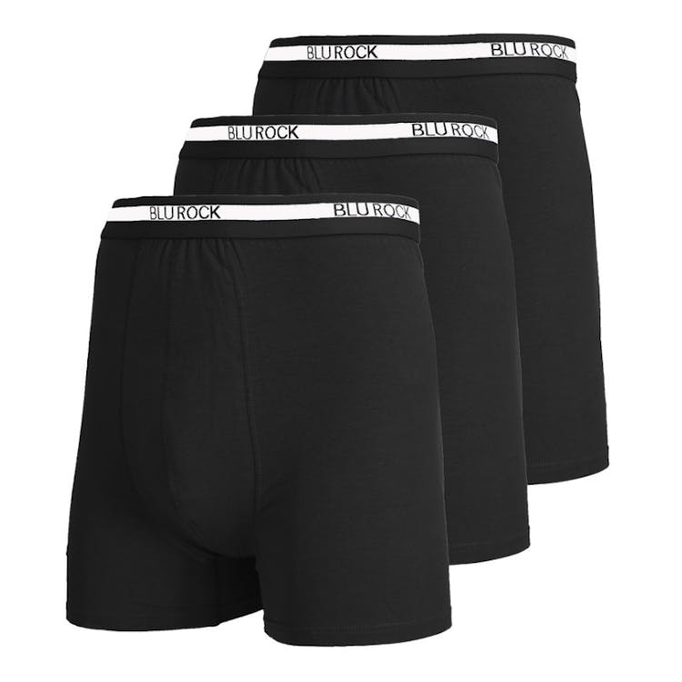 Men's Stretch Cotton Boxer Briefs - Black 3 Pack Medium 2