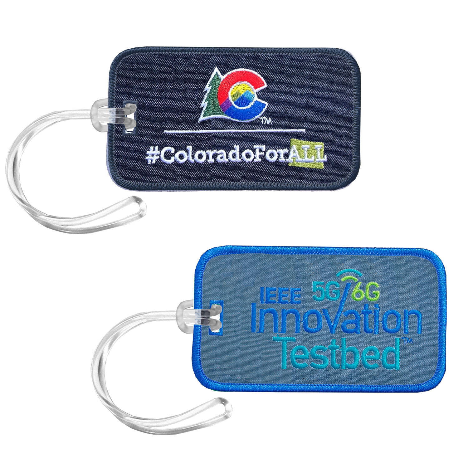 Embroidered Denim Luggage Tag 5