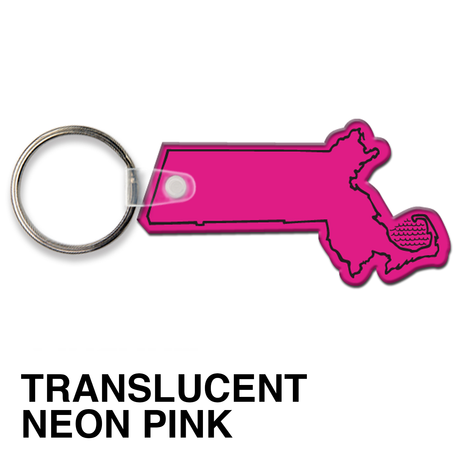 Massachusetts State Shape Key Tag (Spot Color) 15