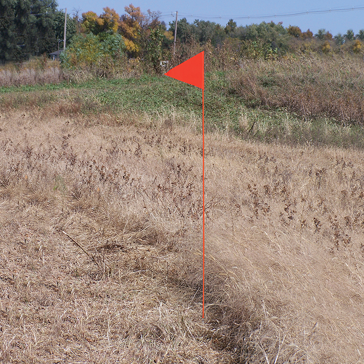 Solid Color Orange Pennant Field Flag w/Orange Staff 2