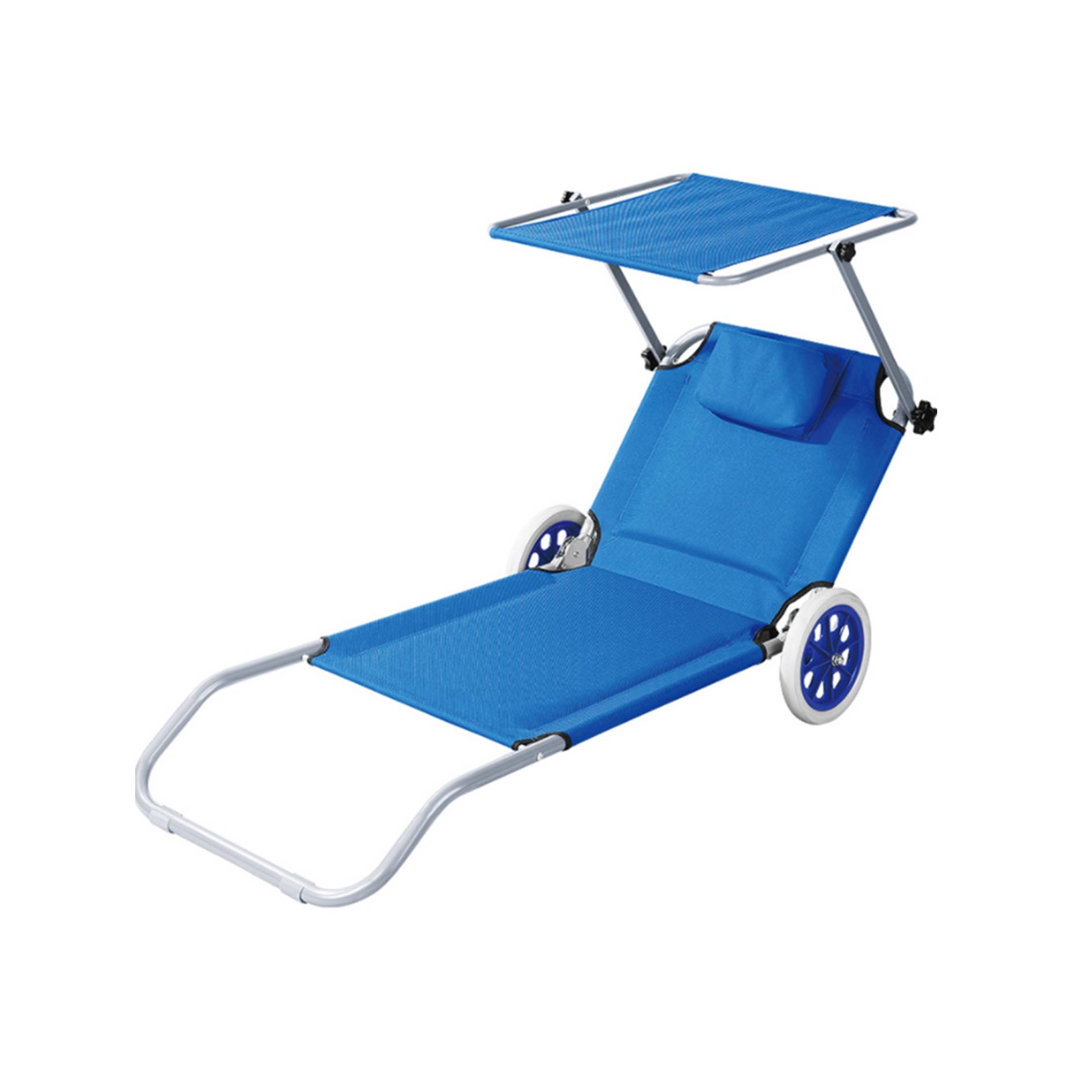 Foldable Lounger With Canopy And Wheels 3