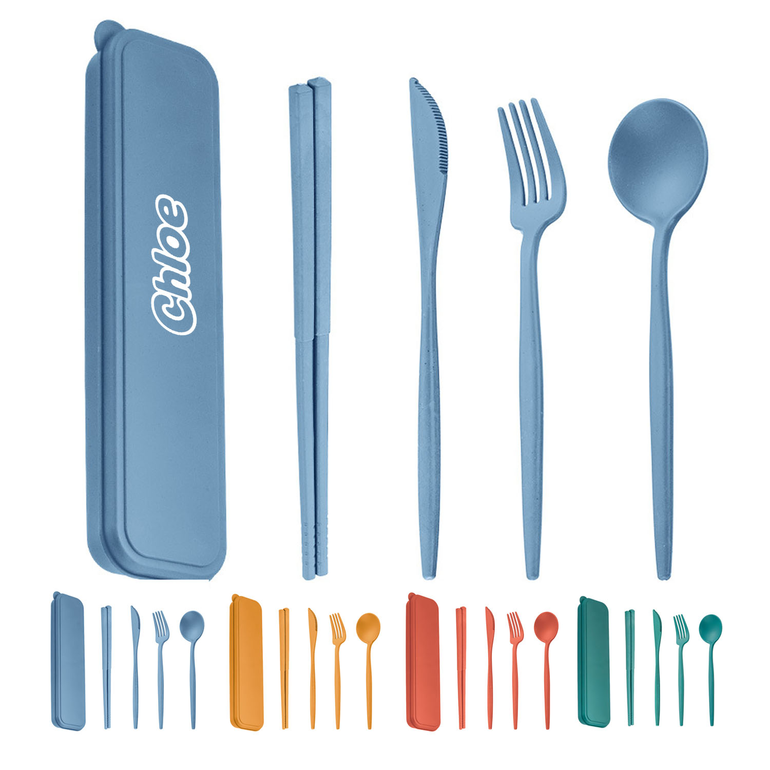 5PCS Eco Friendly Wheat Straw Cutlery Set 11