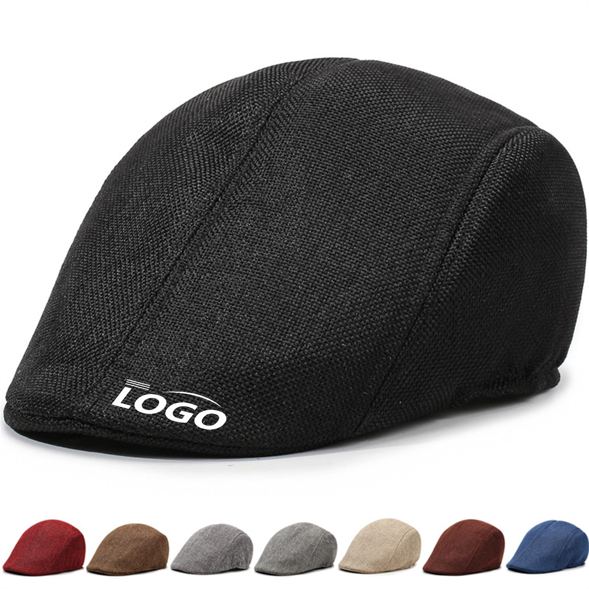Grandfather's Solid Color Linen Beret 4